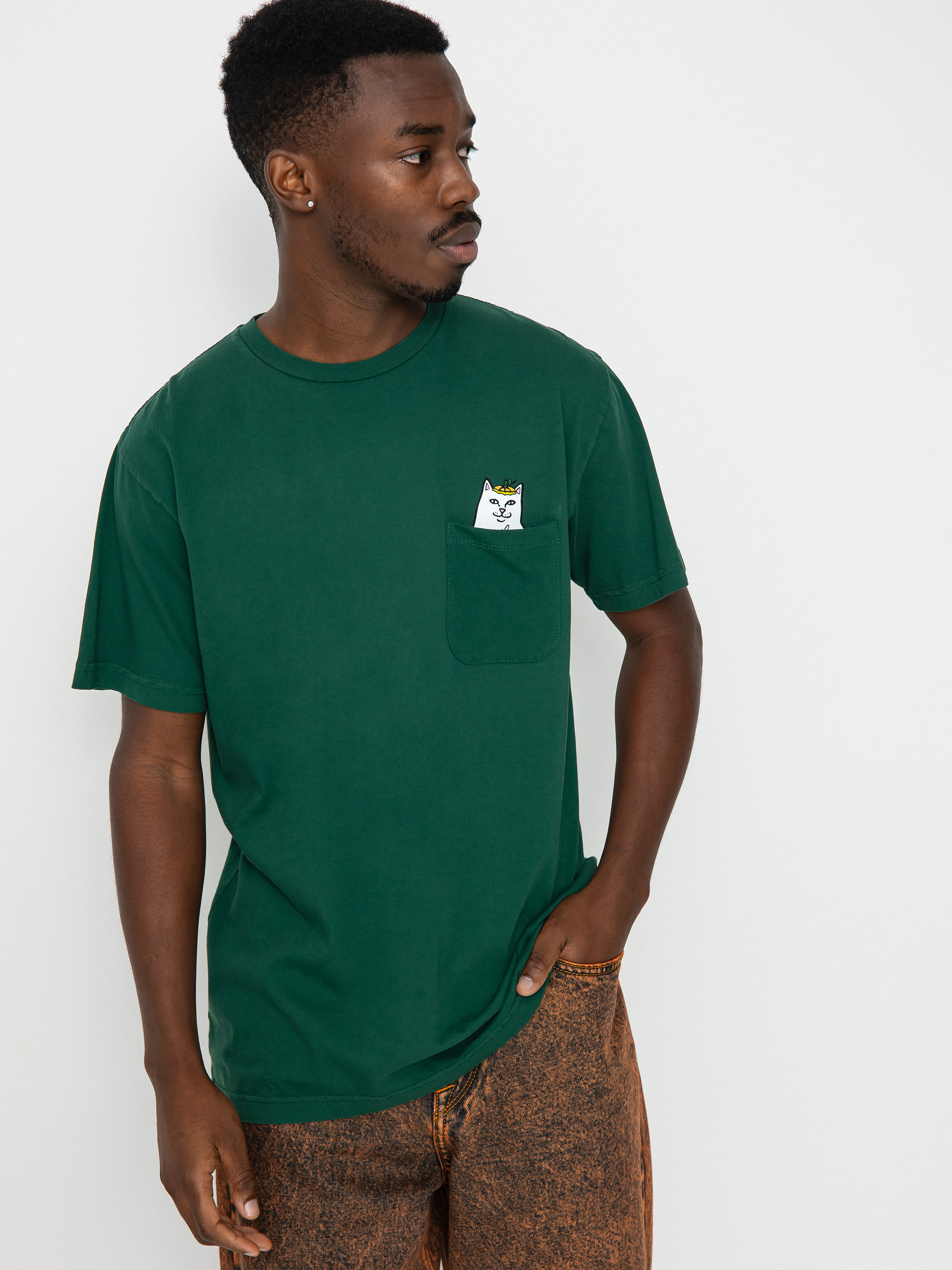 Tričko RipNDip Pumpkin Nerm Pocket (hunter green)