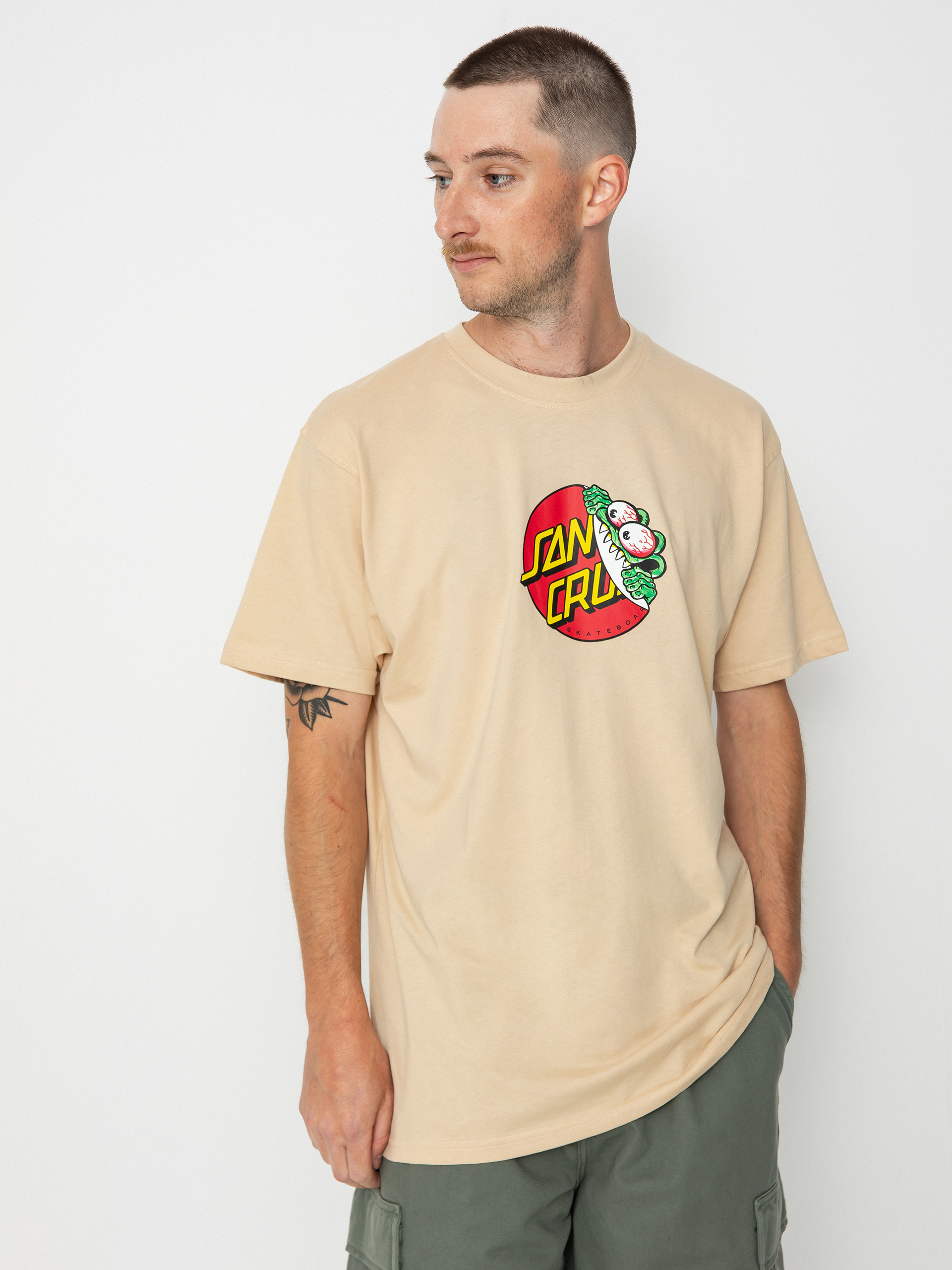 Tričko Santa Cruz Beware Dot Front (oat)