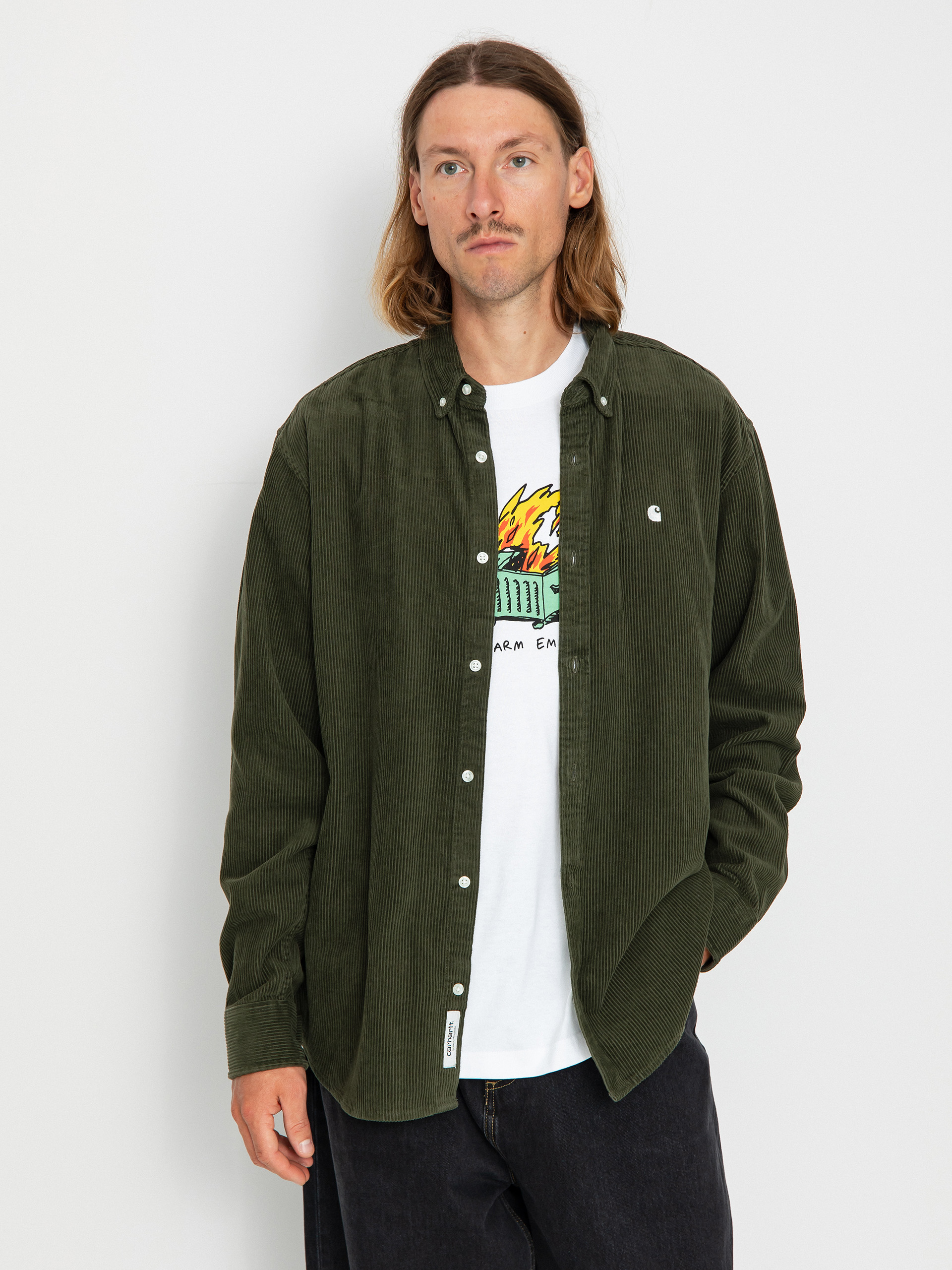 Košeľa Carhartt WIP Madison Cord (plant/wax)