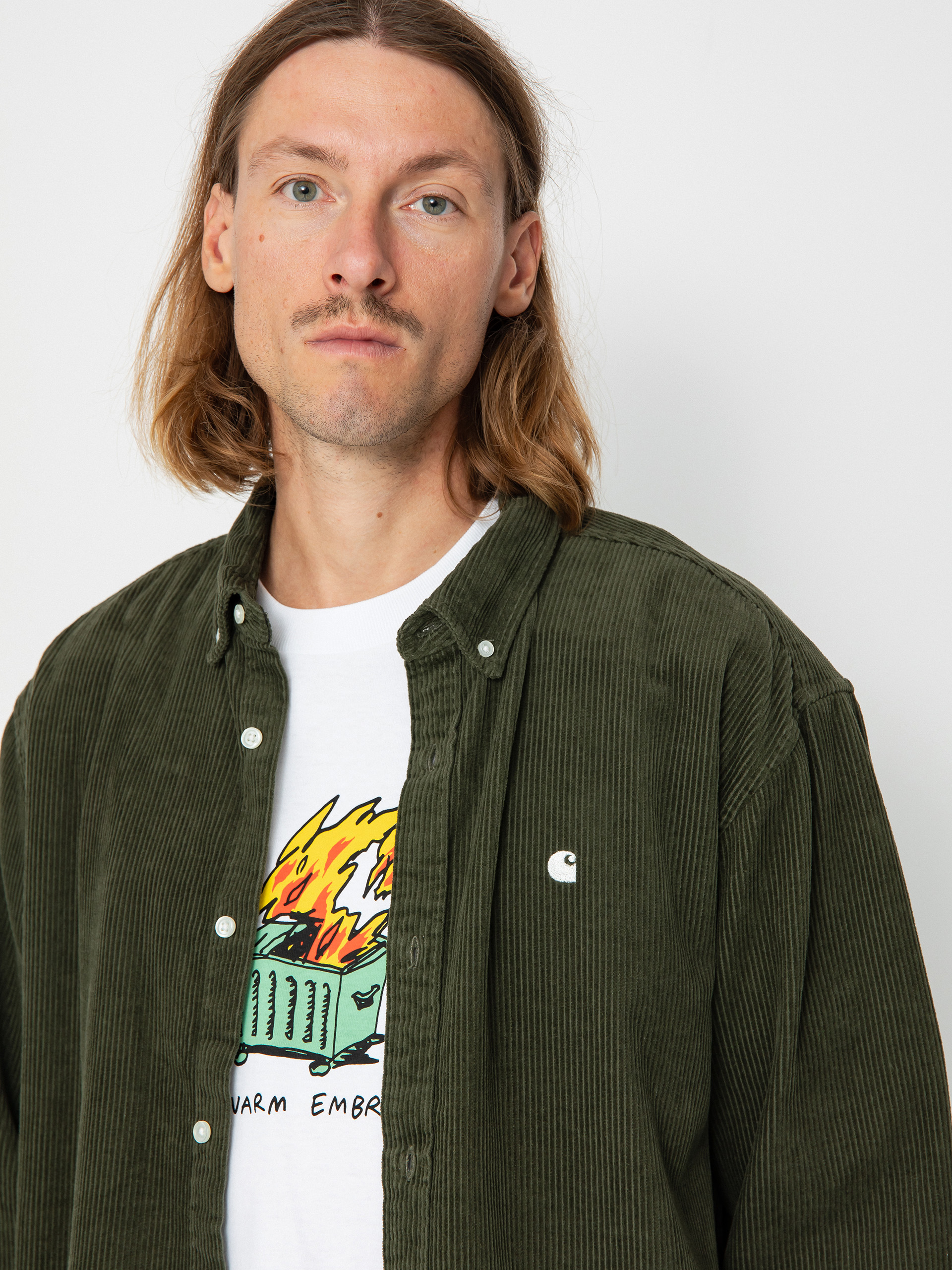 Košeľa Carhartt WIP Madison Cord (plant/wax)