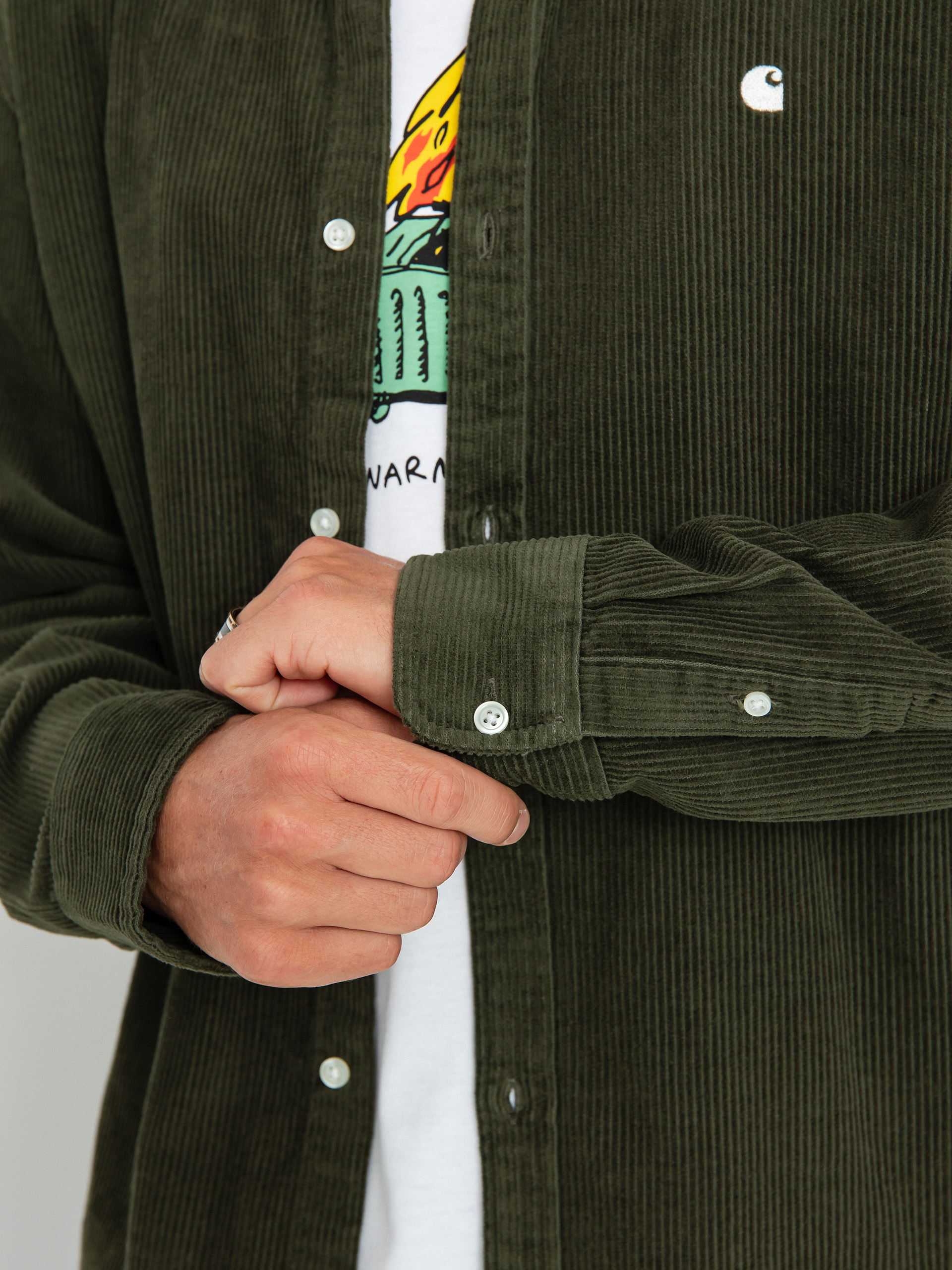 Košeľa Carhartt WIP Madison Cord (plant/wax)