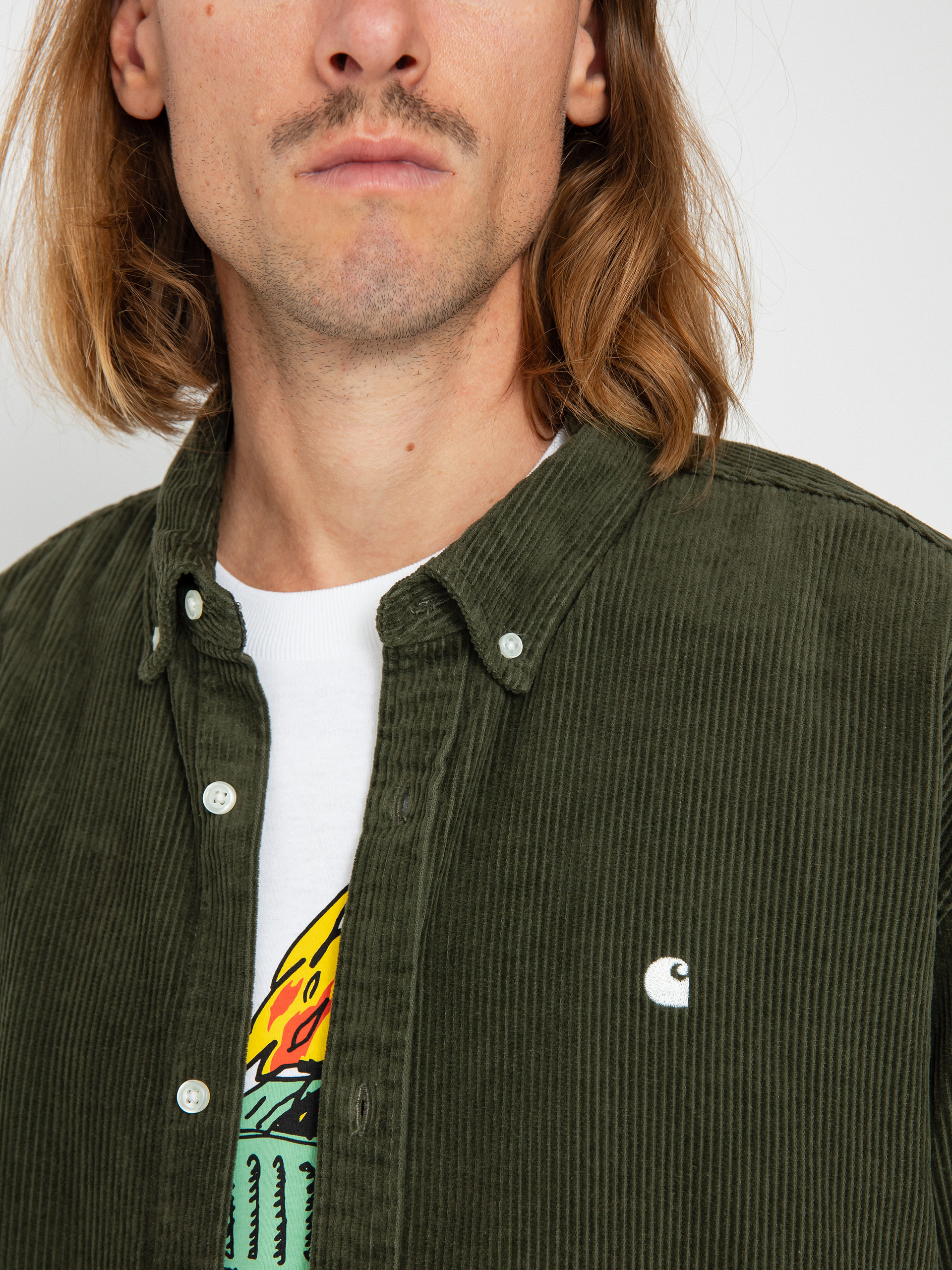 Košeľa Carhartt WIP Madison Cord (plant/wax)