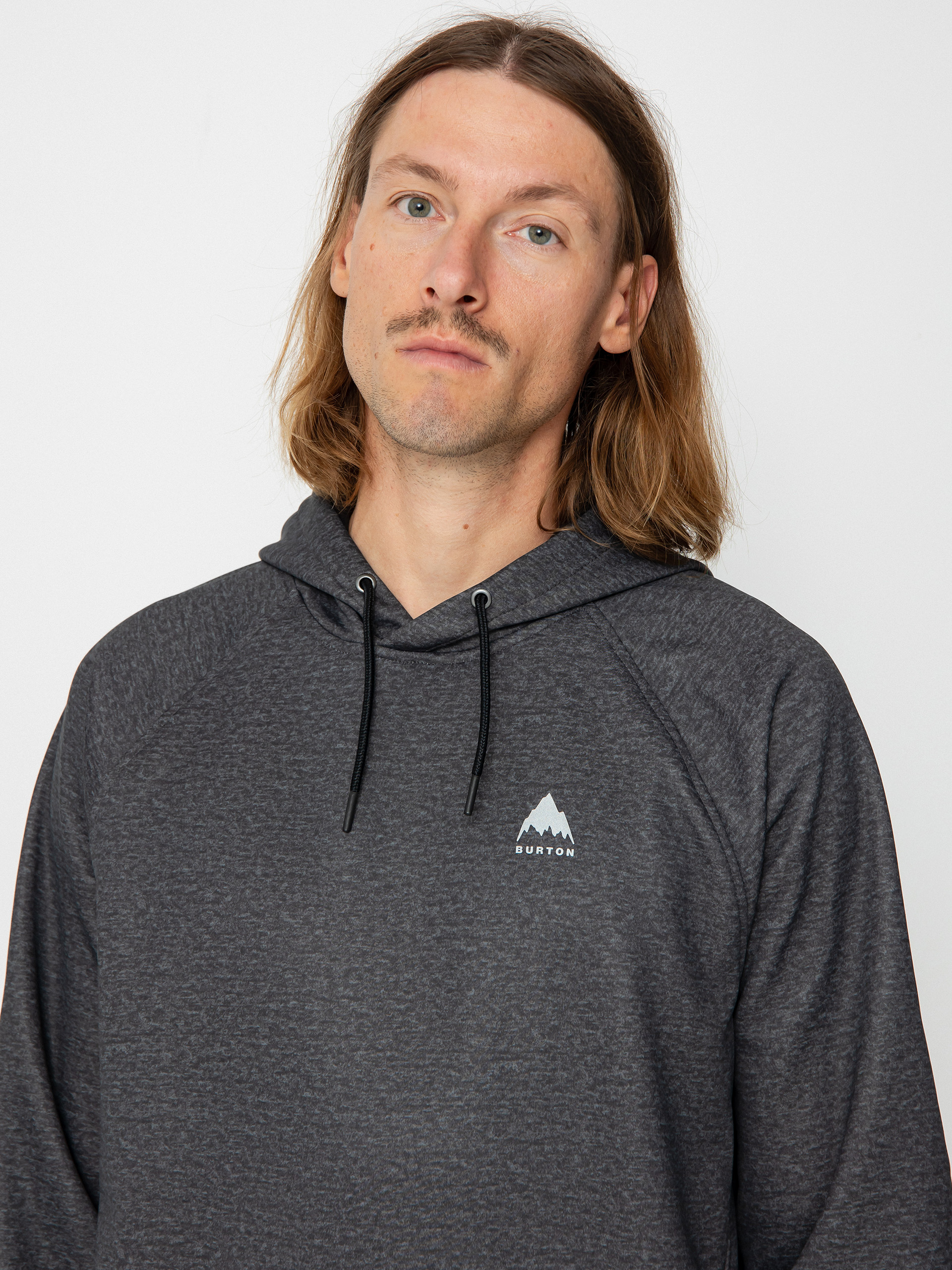 Mikina s kapucňou Burton Crown Weatherproof HD (true black heather)
