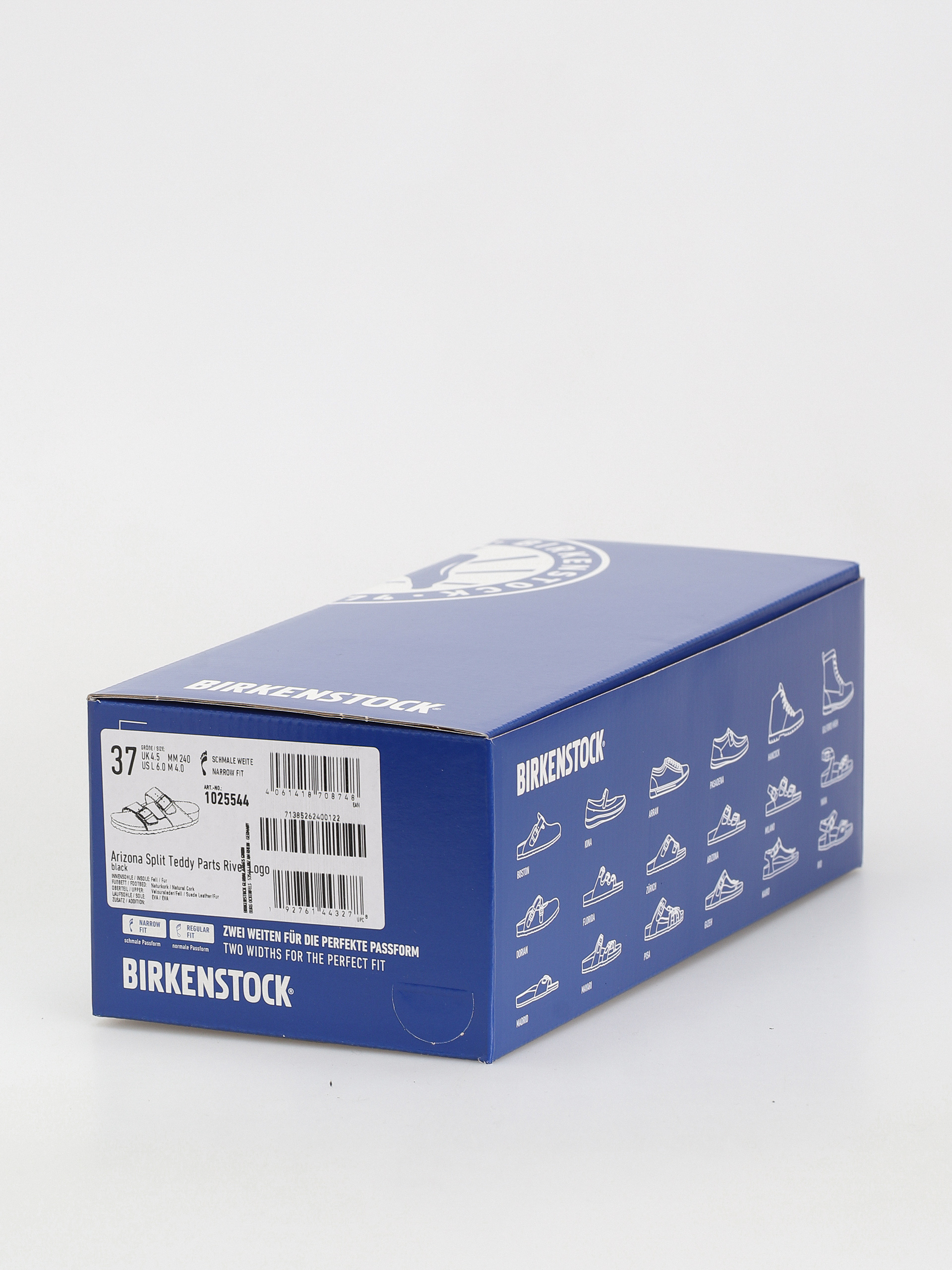 Šľapky Birkenstock Arizona Split Teddy Parts Rivet Logo Suede Leather/Fur Narrow Wmn (black)