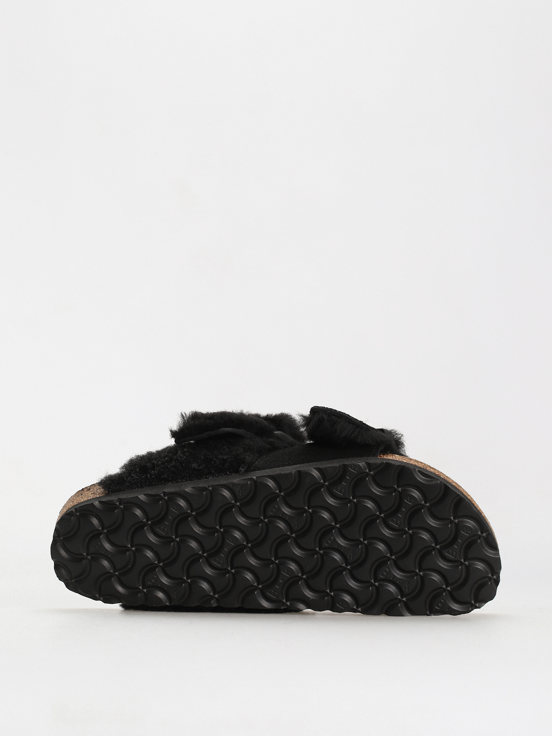 Šľapky Birkenstock Arizona Split Teddy Parts Rivet Logo Suede Leather/Fur Narrow Wmn (black)