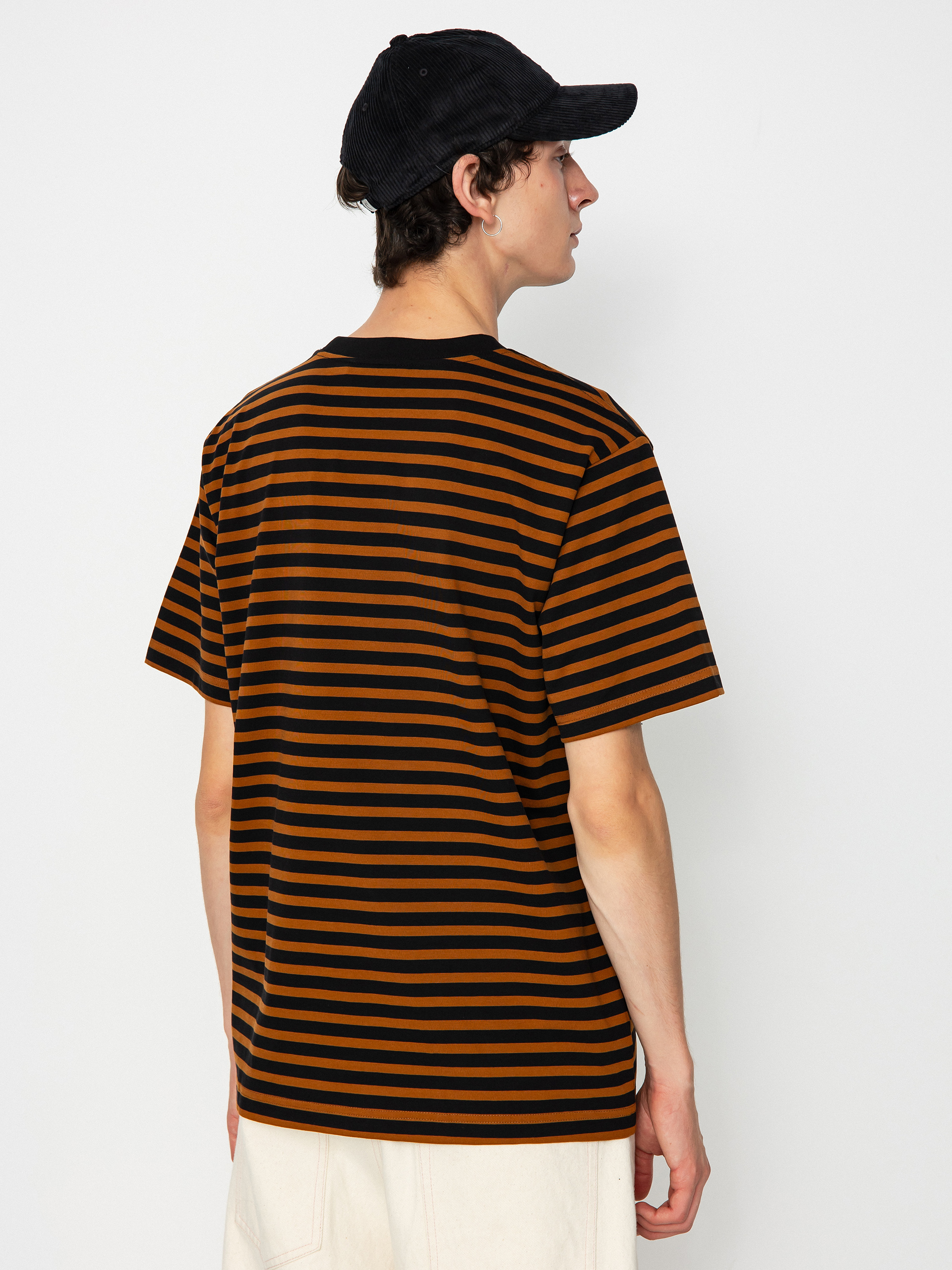 Tričko Carhartt WIP Seidler Pocket (seidler stripe deep h brown/black)