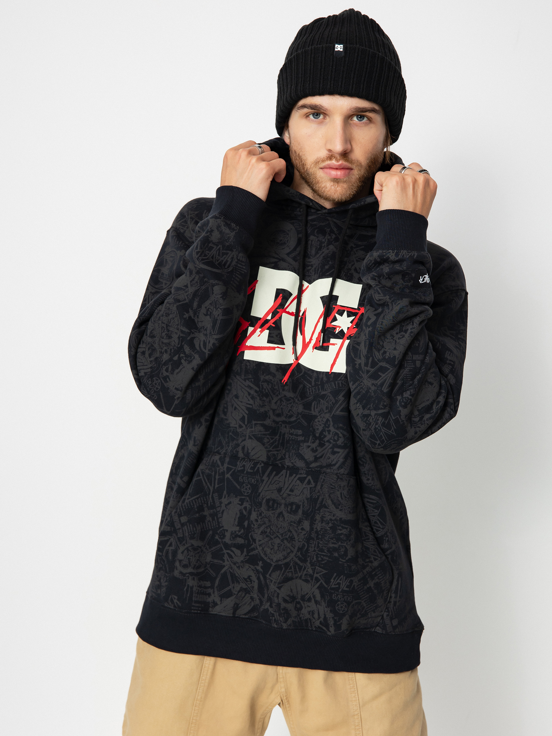 Mikina s kapucňou DC X Slayer Allover HD (pirate black)