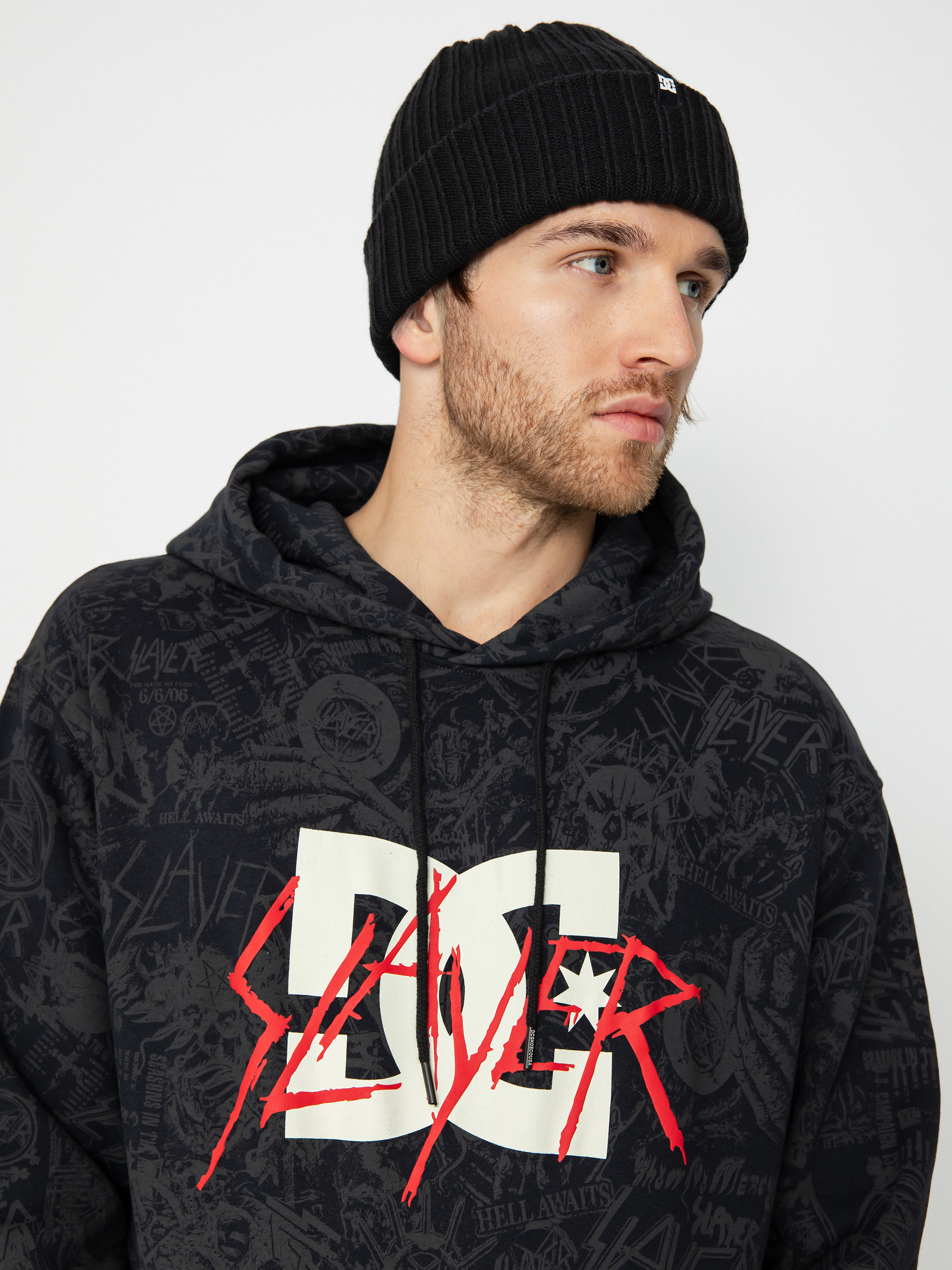 Mikina s kapucňou DC X Slayer Allover HD (pirate black)