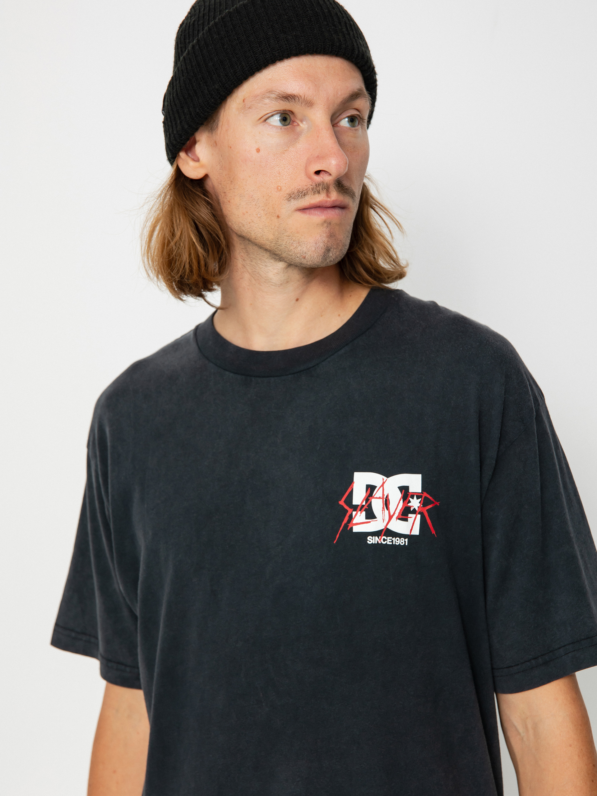Tričko DC X Slayer 1981 (black acid wash)
