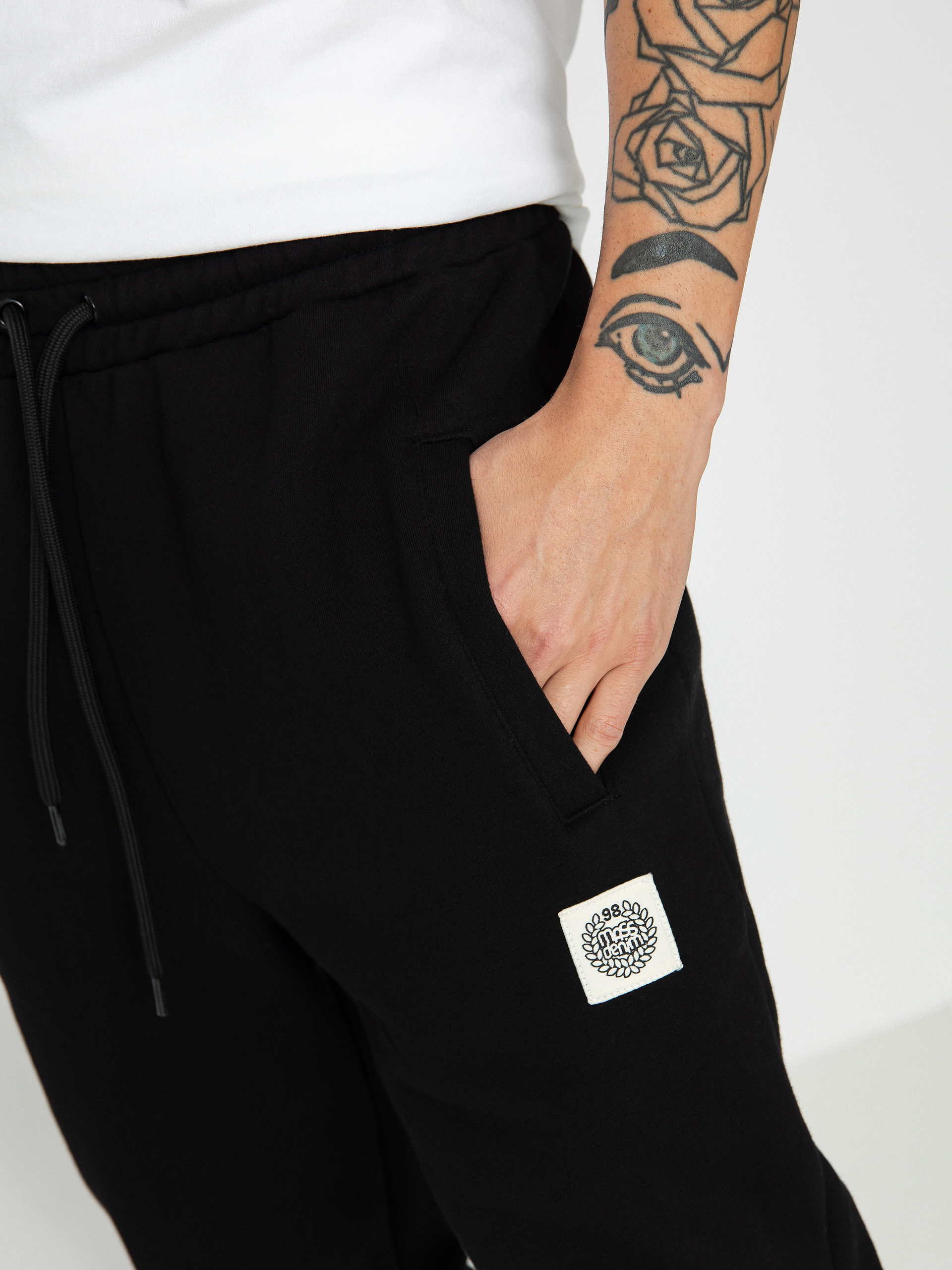 Nohavice MassDnm Patch Straight Fit (black)