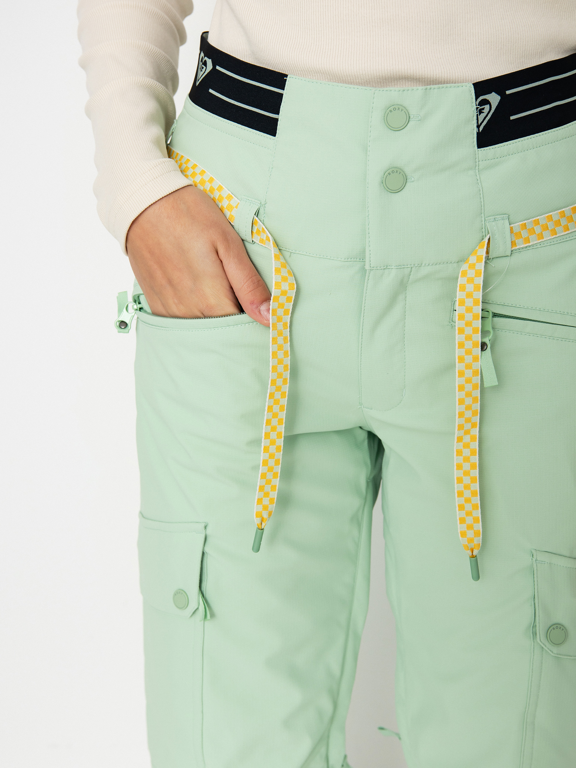 Dámske Snowboardové nohavice Roxy Passive Lines (cameo green)