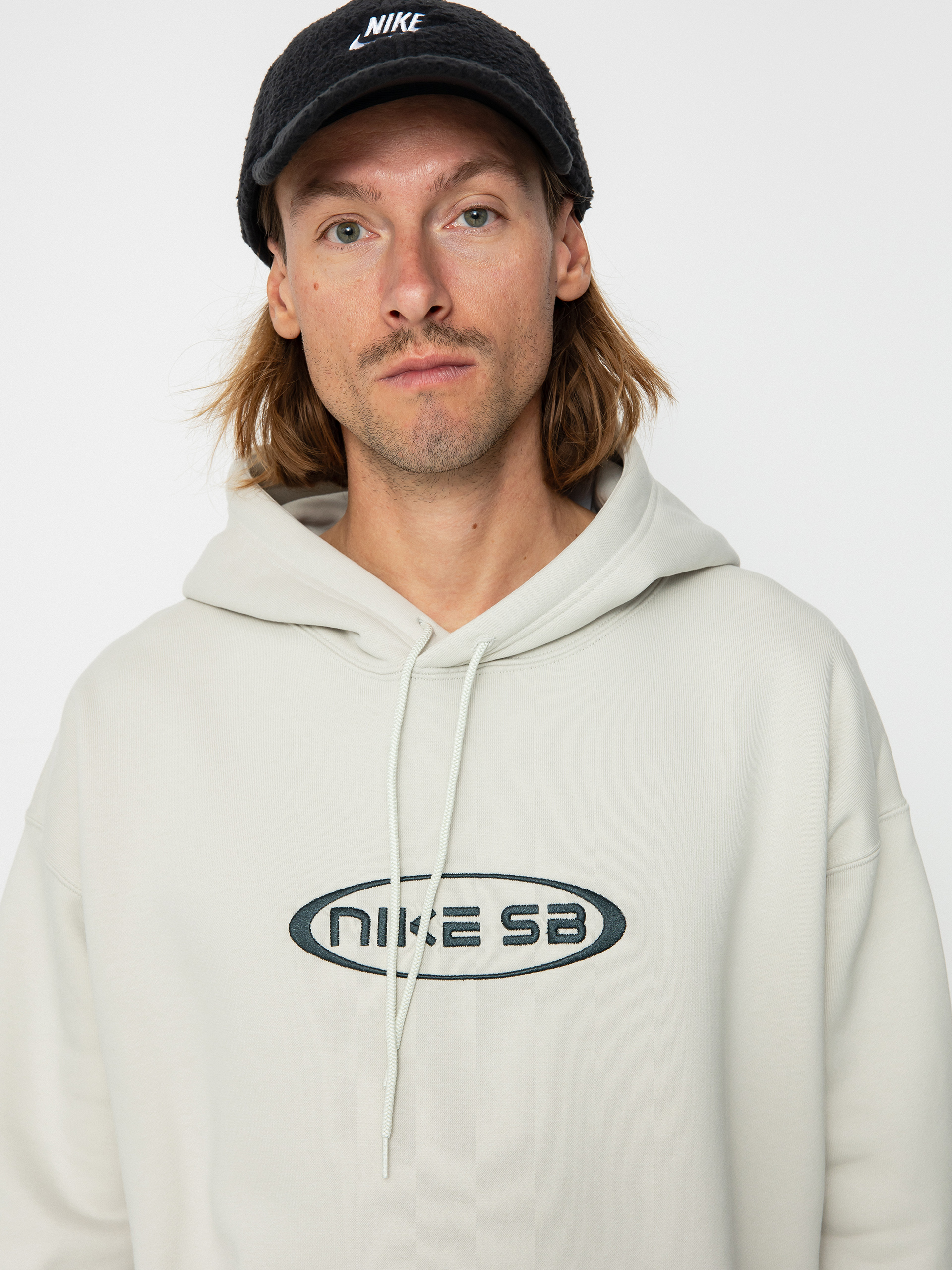 Mikina s kapucňou Nike SB FLC HBR HD (light bone/deep jungle)