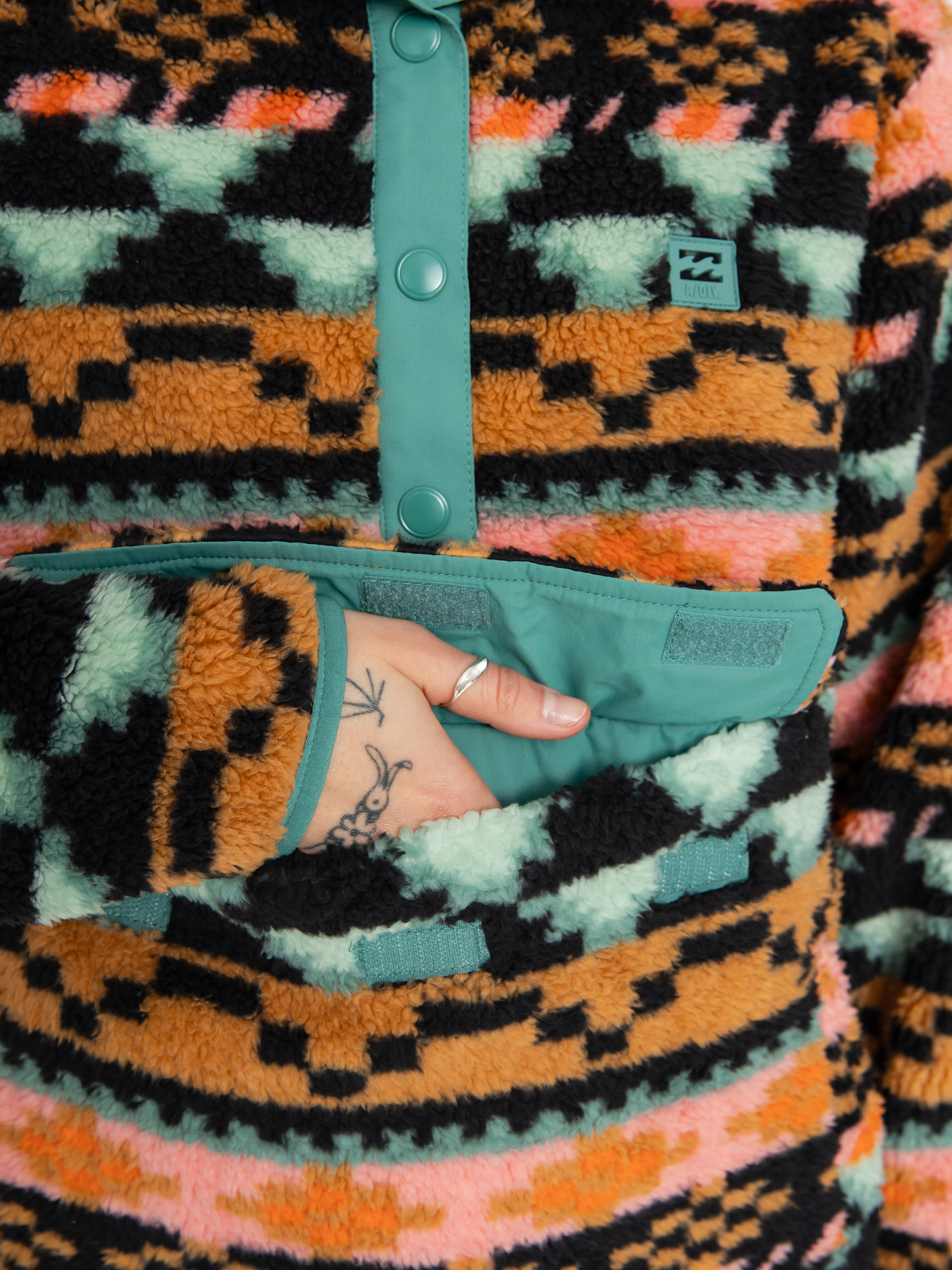 Dámsky Flisová mikina Billabong Switchback Pullover (black multi)