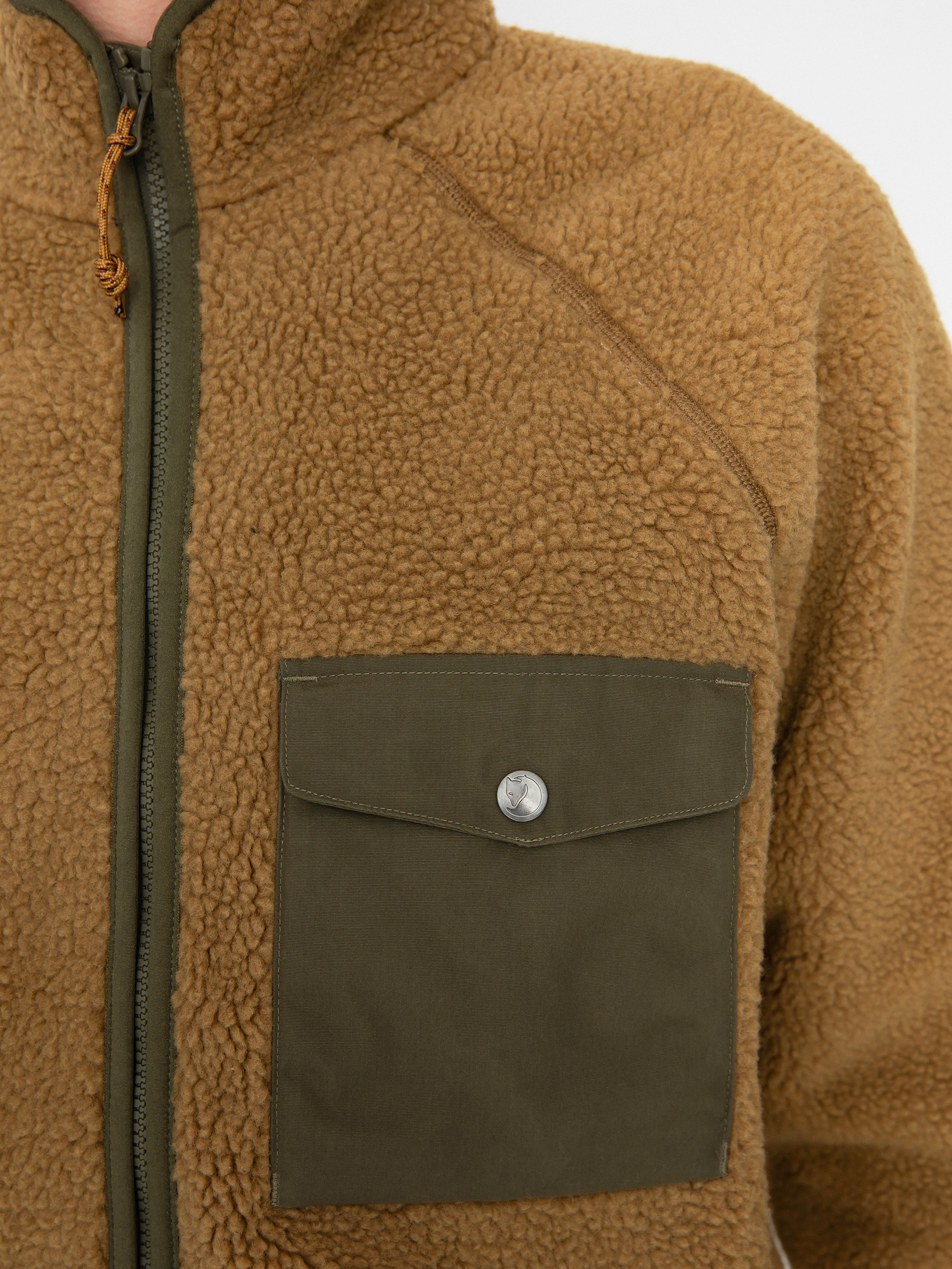 Pánsky Flisová mikina Fjallraven Vardag Pile (buckwheat brown/laurel green)