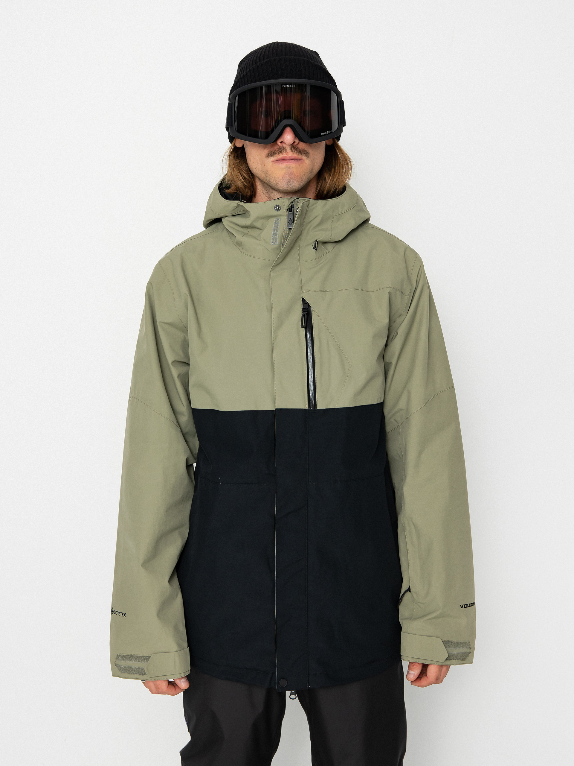 Pánska Snowboardová bunda Volcom L Gore Tex (light military)