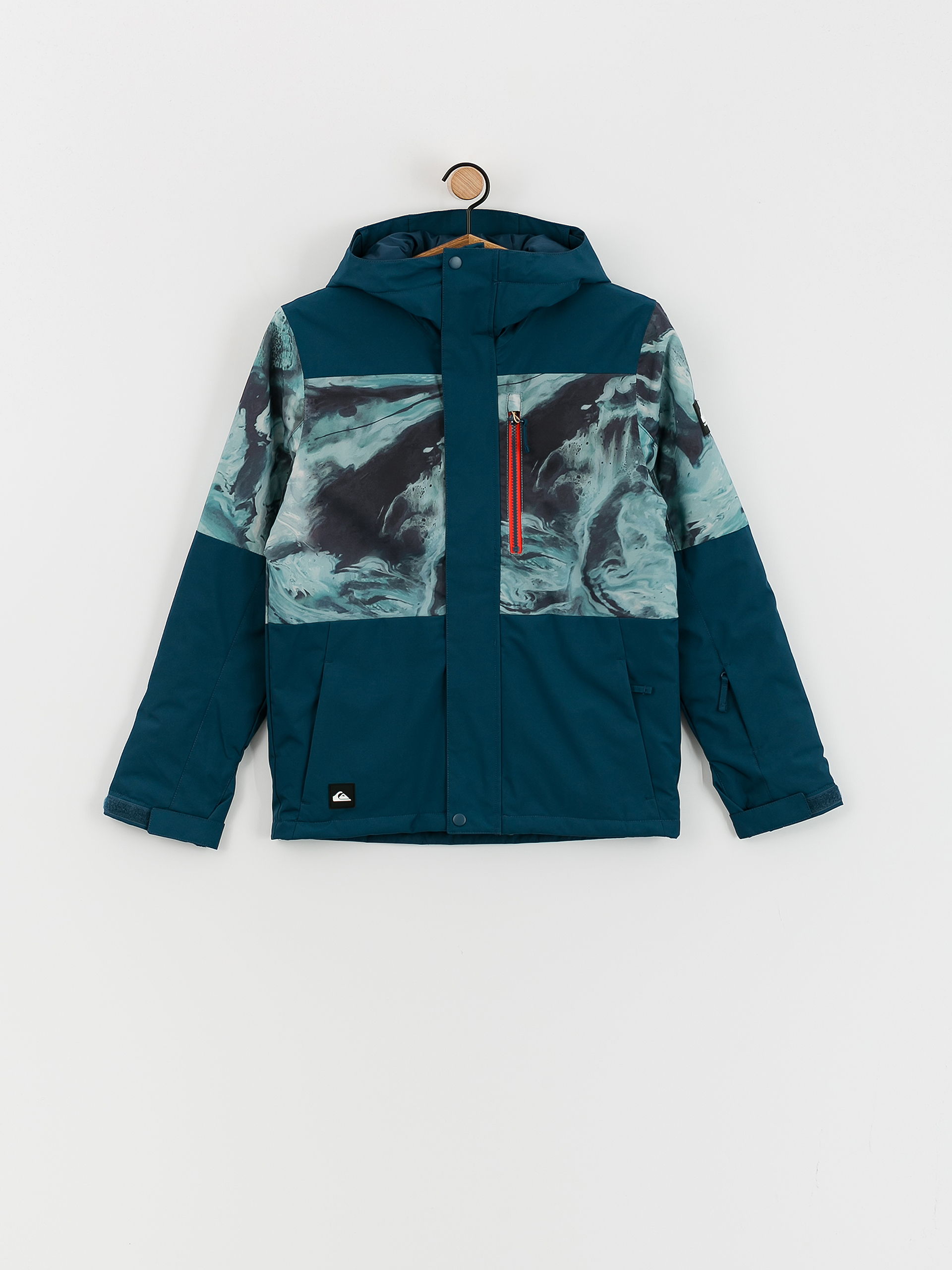 Snowboardová bunda Quiksilver Mission Printed Block JR (resin tint majolica blue)