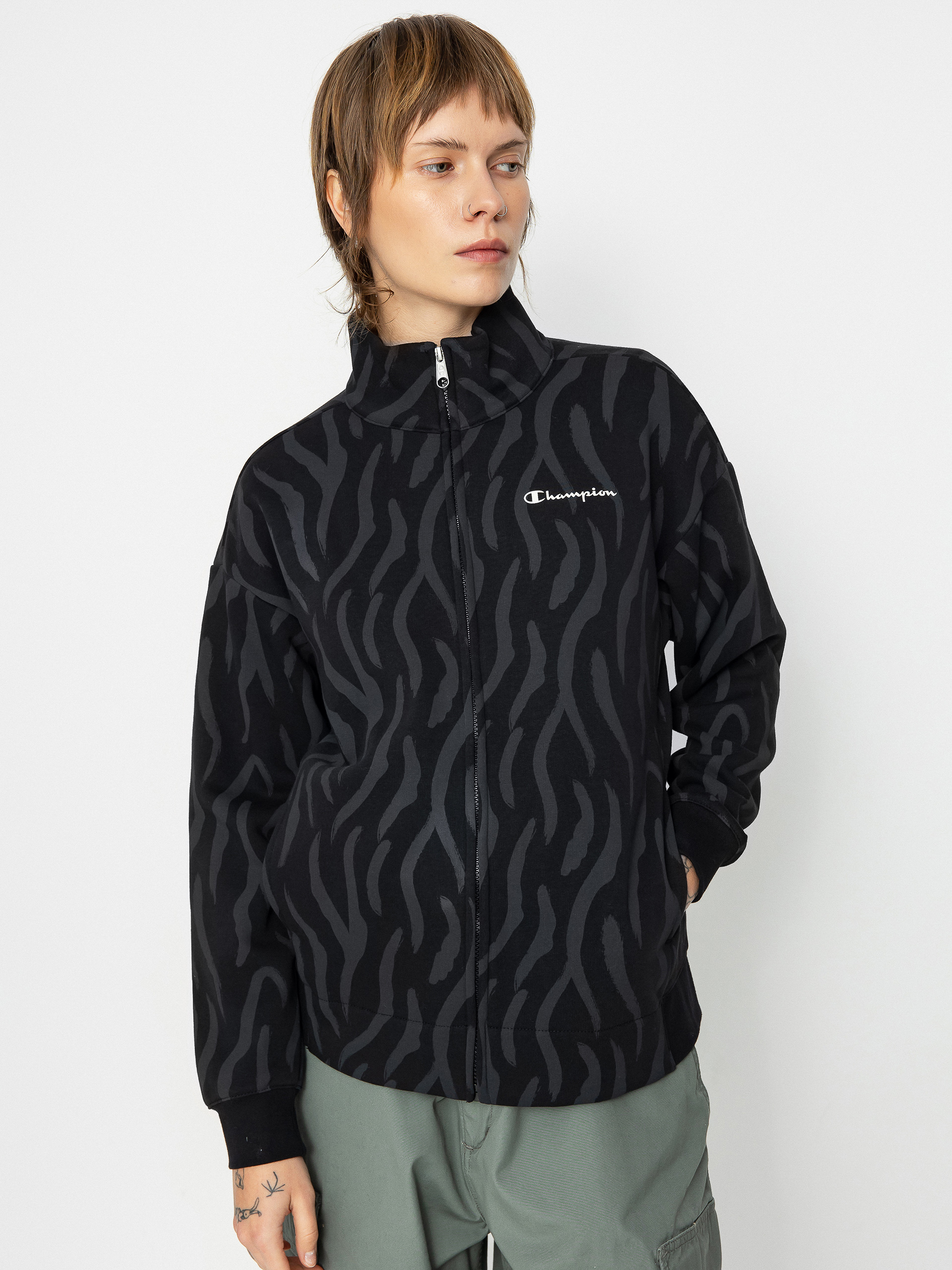 Mikina Champion Legacy Full Zip Sweatshirt 116912 Wmn (nbk/allover)