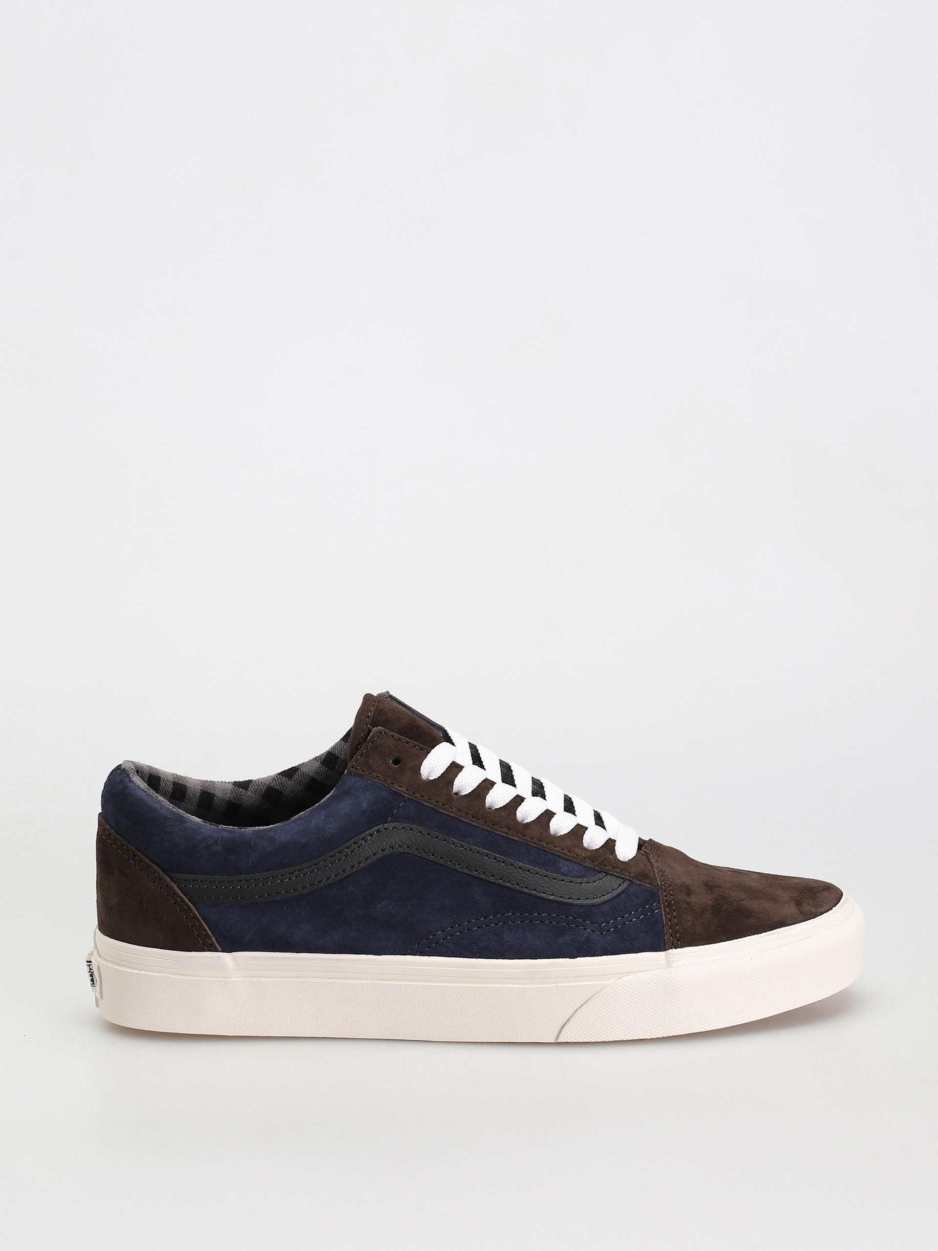 Topánky Vans Old Skool (pig suede plaid brown/navy)