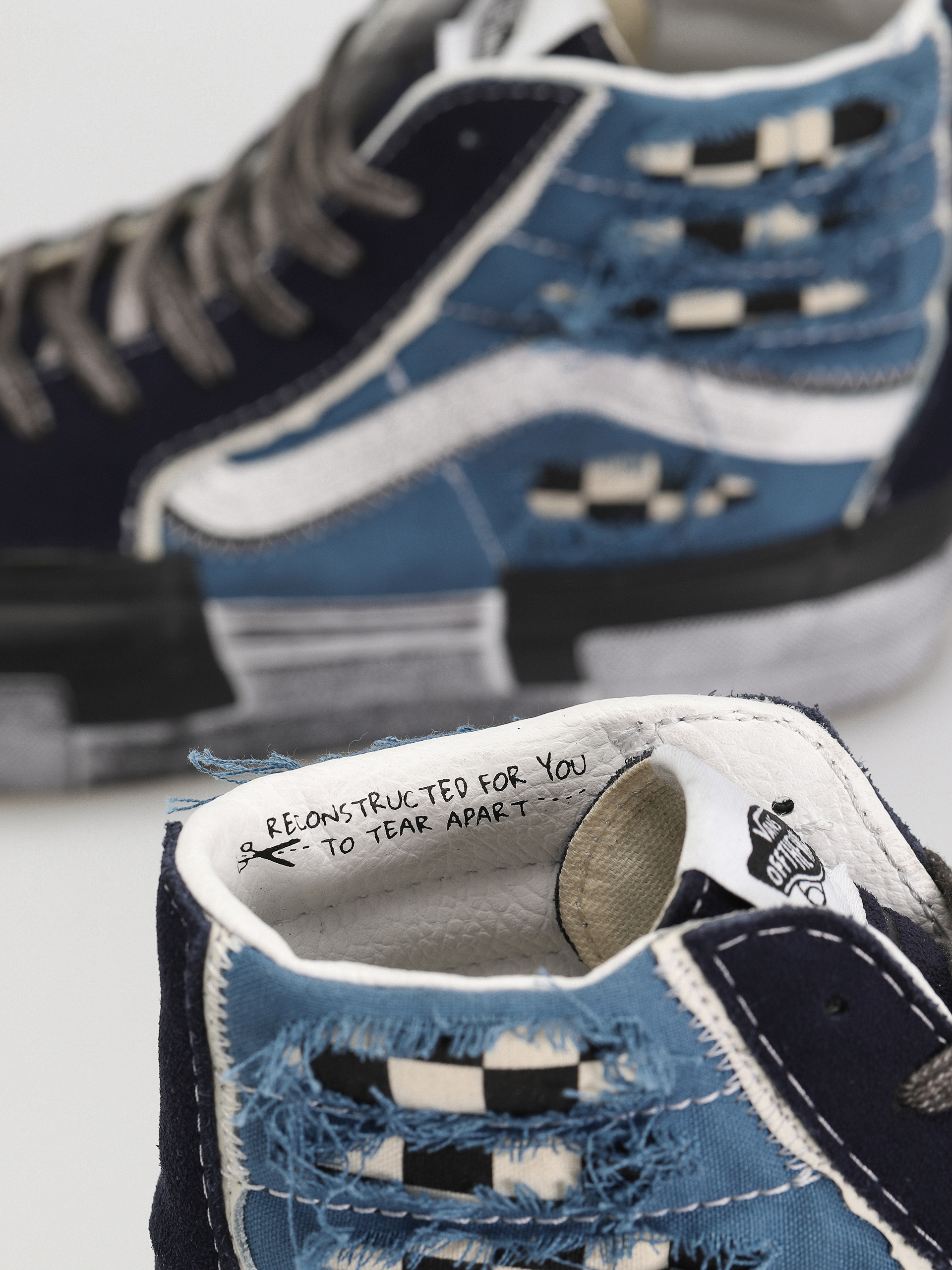 Topánky Vans Sk8 Hi Reconstruct (stressed check navy/stv navy)