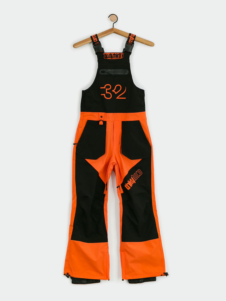 Snowboardové nohavice ThirtyTwo Youth Basement Bib JR (black/orange)