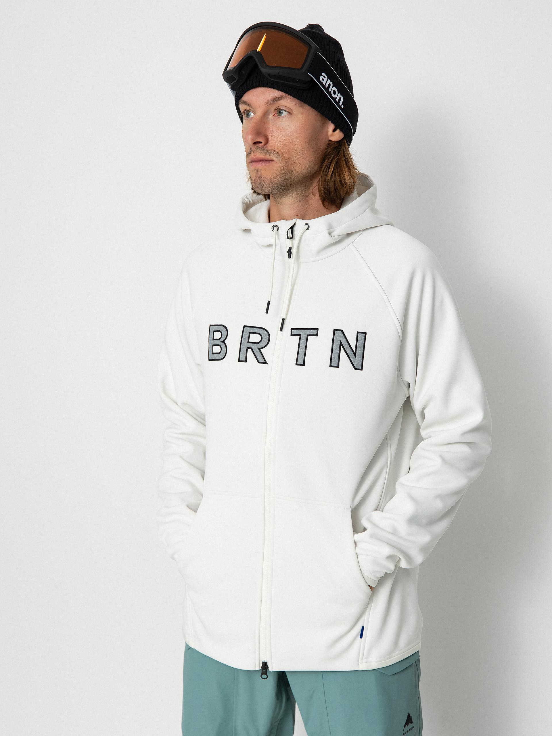 Mikina s kapucňou Burton Crown Weatherproof ZHD (stout white)