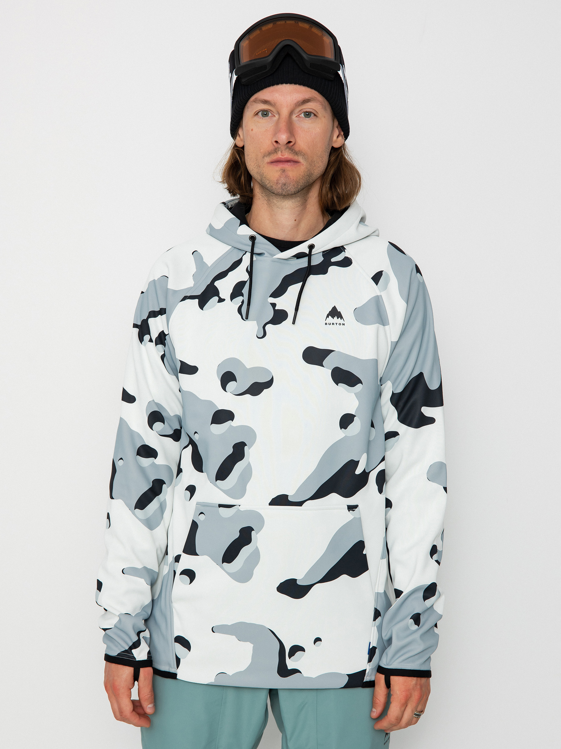 Mikina s kapucňou Burton Crown Weatherproof HD (stout white cookie camo)