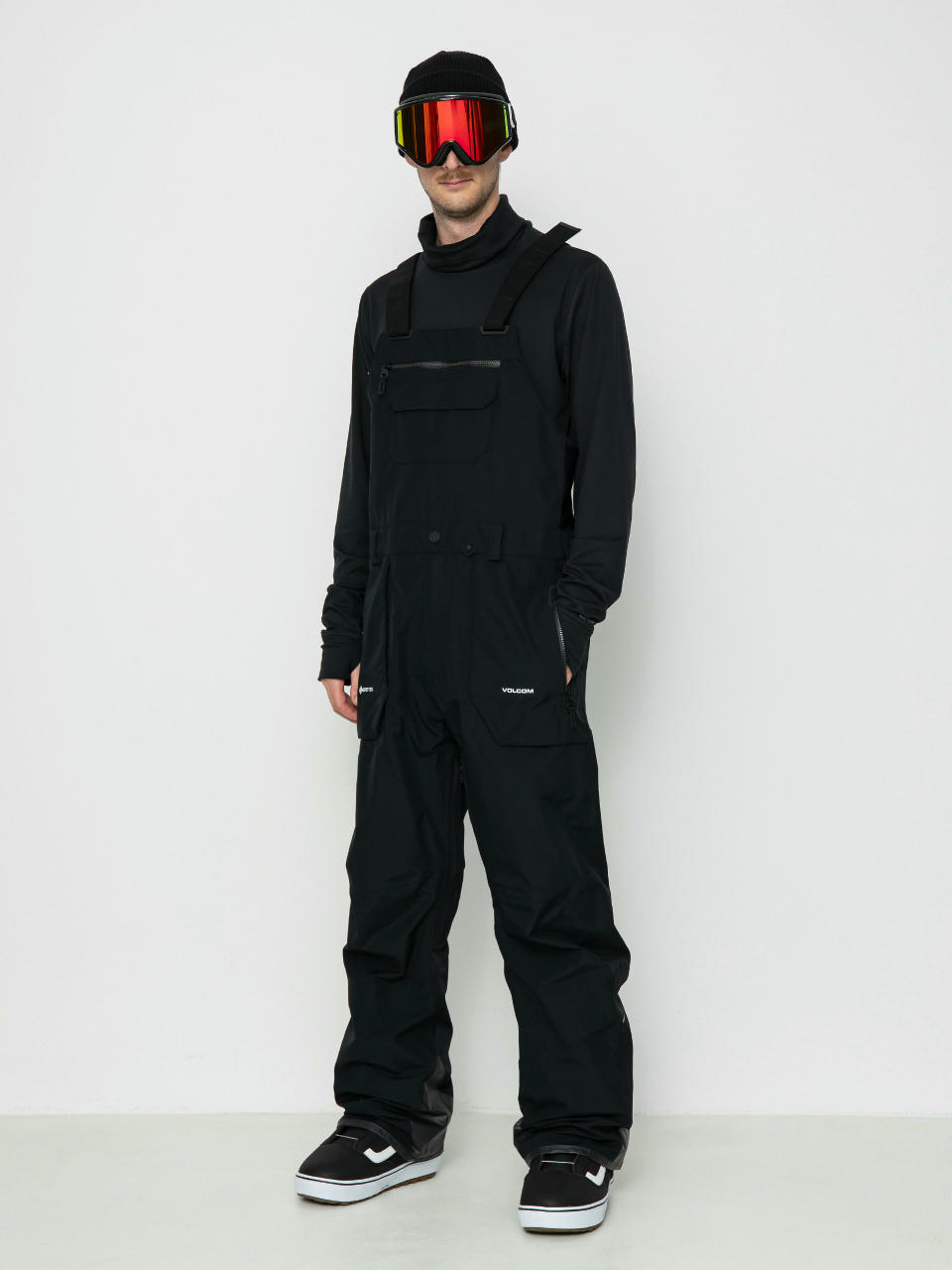 Pánske Snowboardové nohavice Volcom Rain Gore Tex Bib Overall (black)