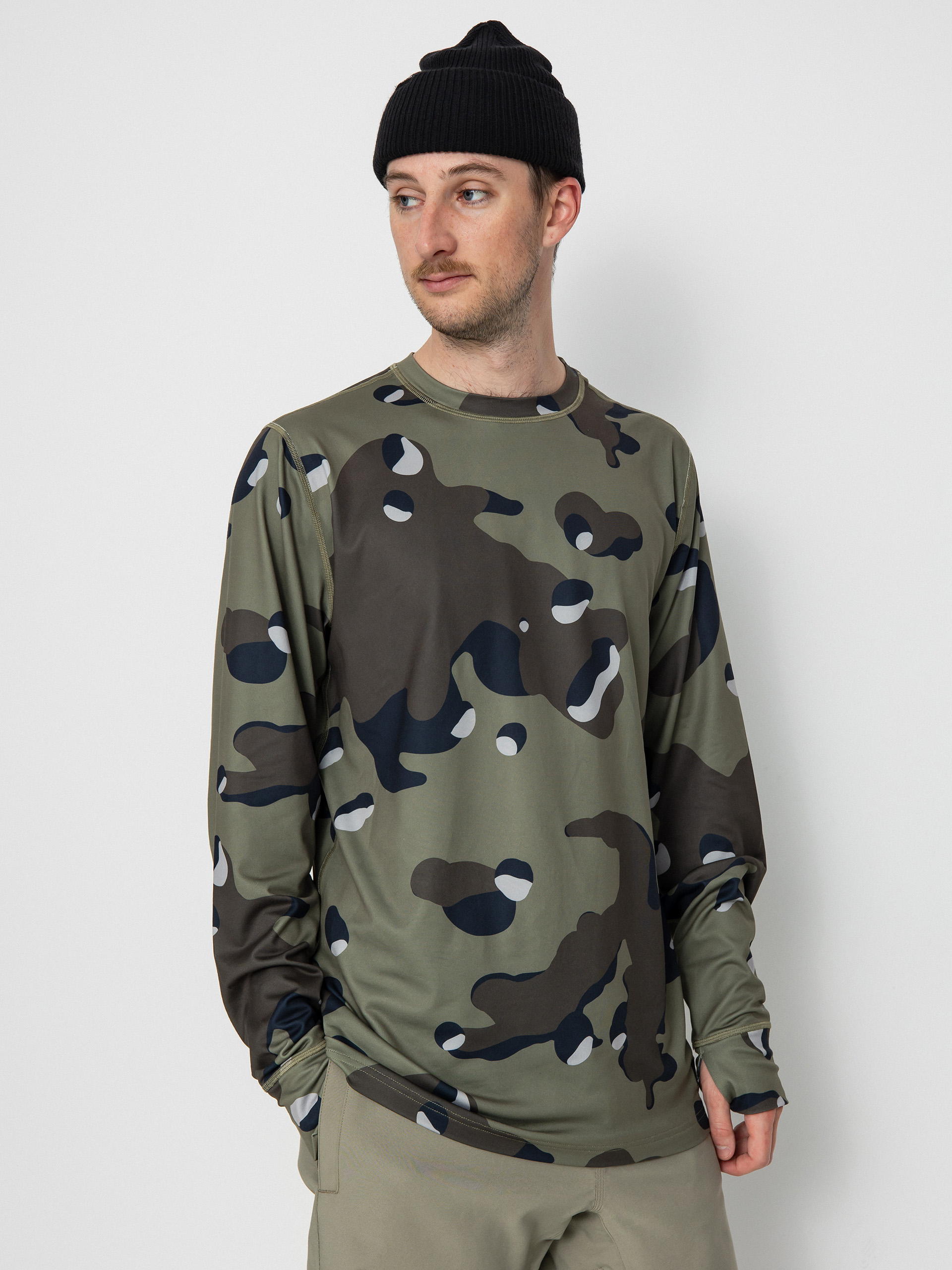 Triko Burton Midweight Base Layer Crewneck (forest moss cookie camo)