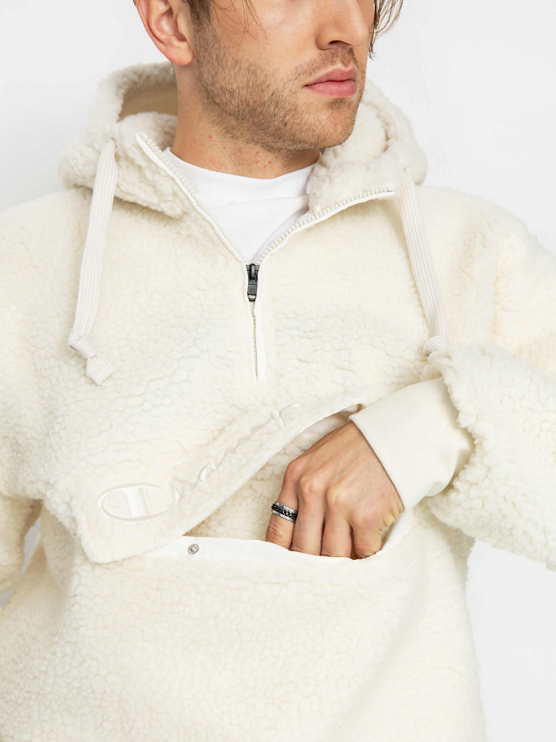 Mikina s kapucňou Champion Hooded Half Zip Top 219446 (wsw)