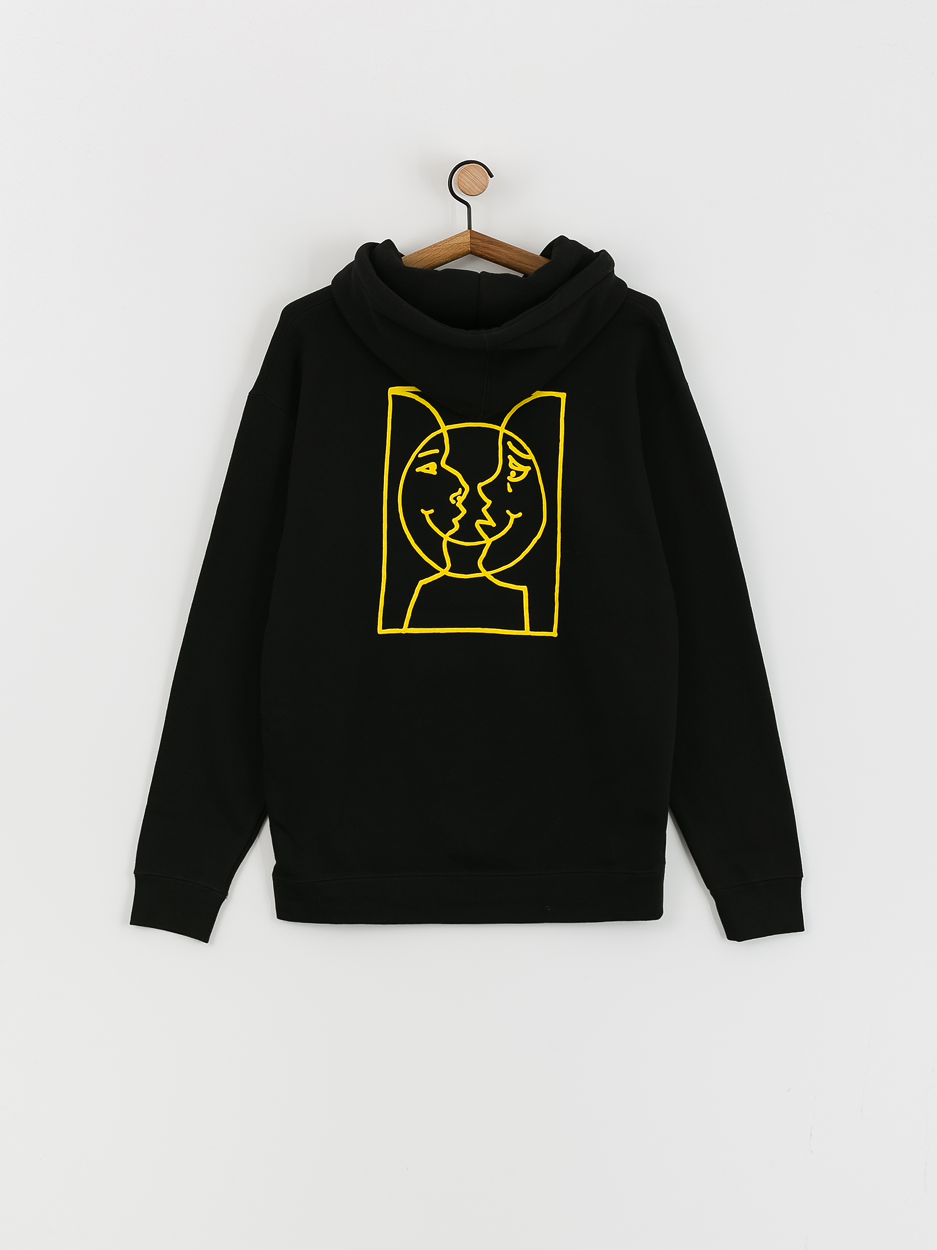 Mikina s kapucňou Krooked Moonsmile Raw HD (black/yellow)