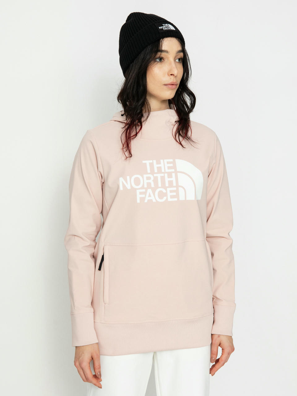 Mikina s kapucňou The North Face aktywna Tekno HD Wmn (pink moss)