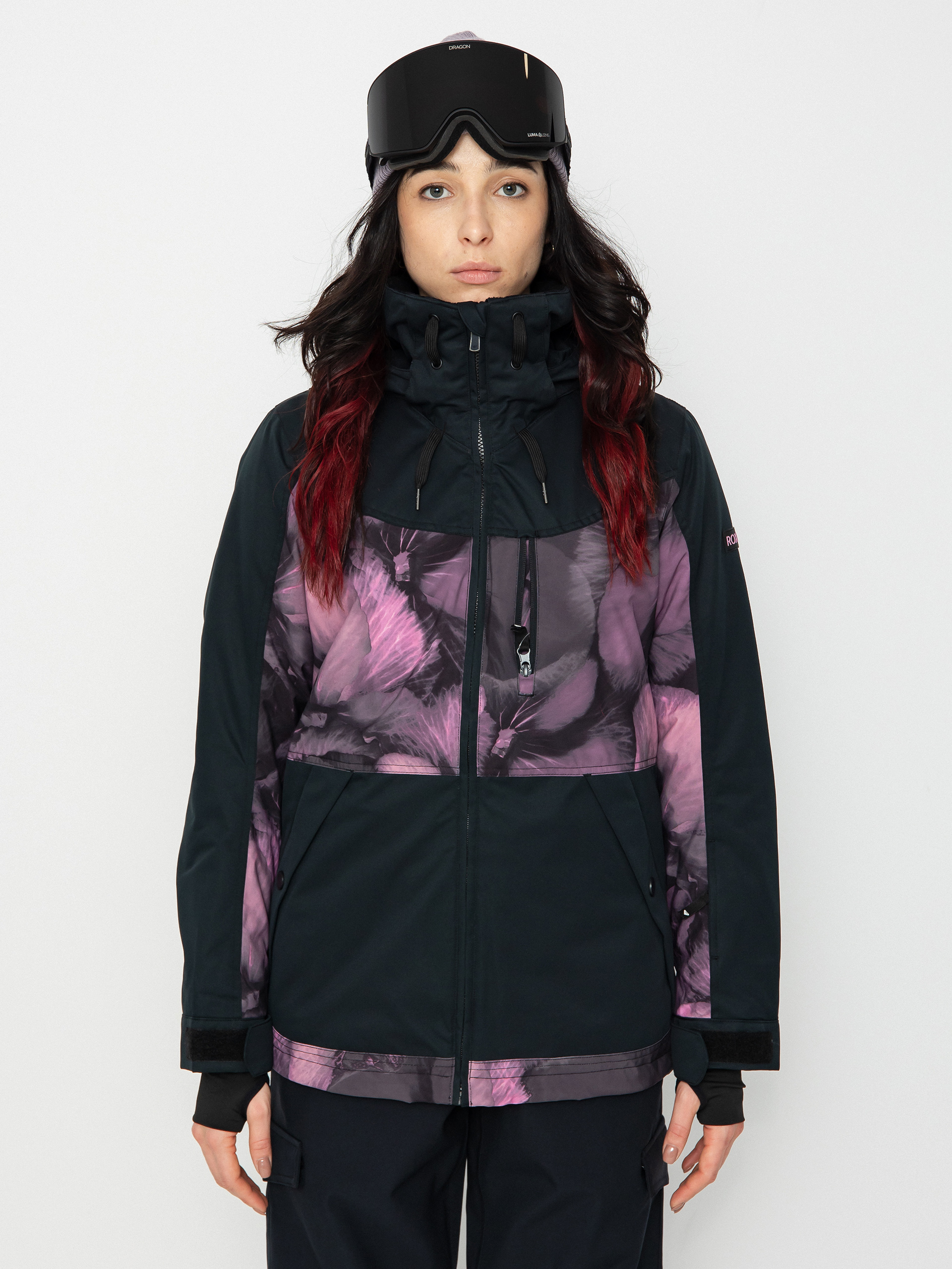 Snowboardová bunda Roxy Presence Parka Wmn (true black pansy pansy)