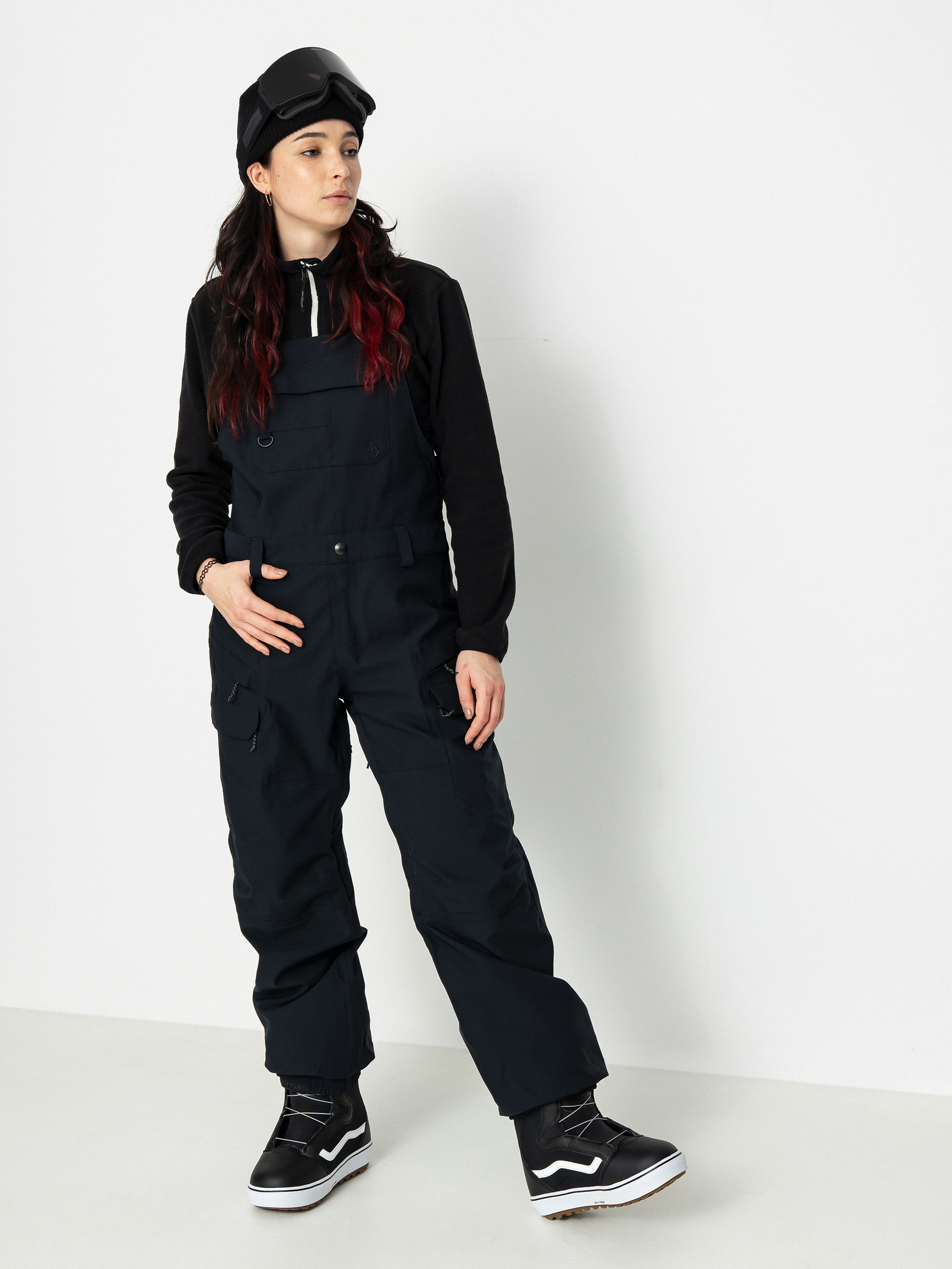 Dámske Snowboardové nohavice Volcom Creston 3Dstretch Bib Overall (black)