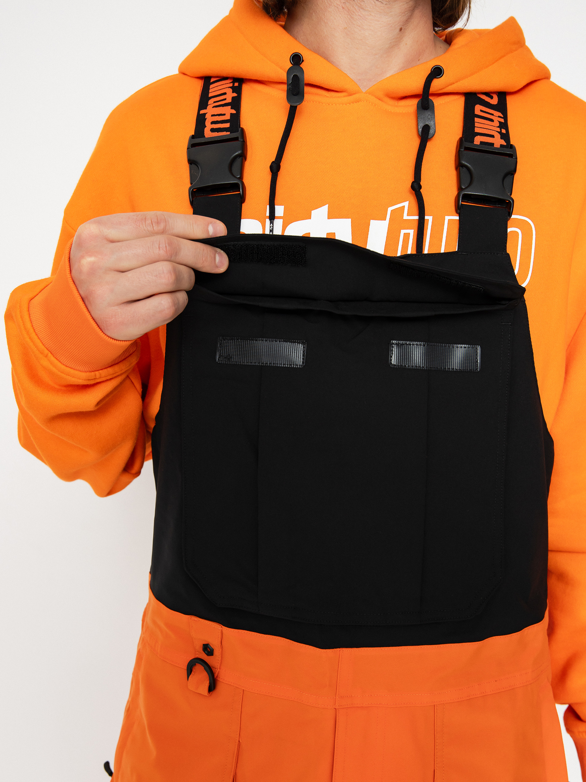 Snowboardové nohavice ThirtyTwo Basement Bib oranžová (black/orange)