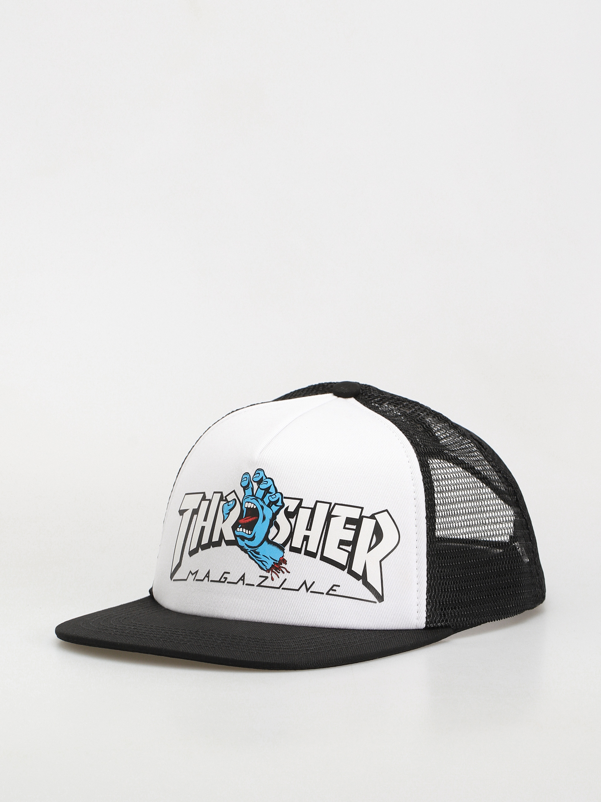 Šiltovka Santa Cruz X Thrasher Screaming Logo Mesh Trucker (white/black)