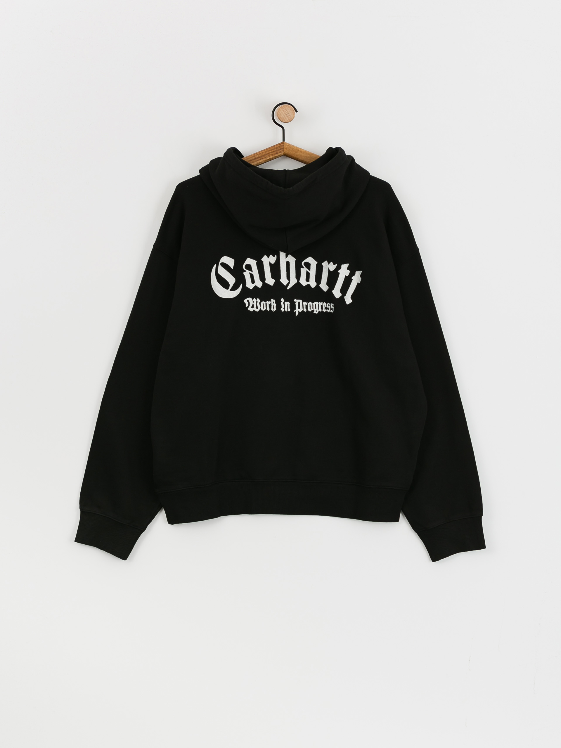 Mikina s kapucňou Carhartt WIP Onyx Script HD (black/white)