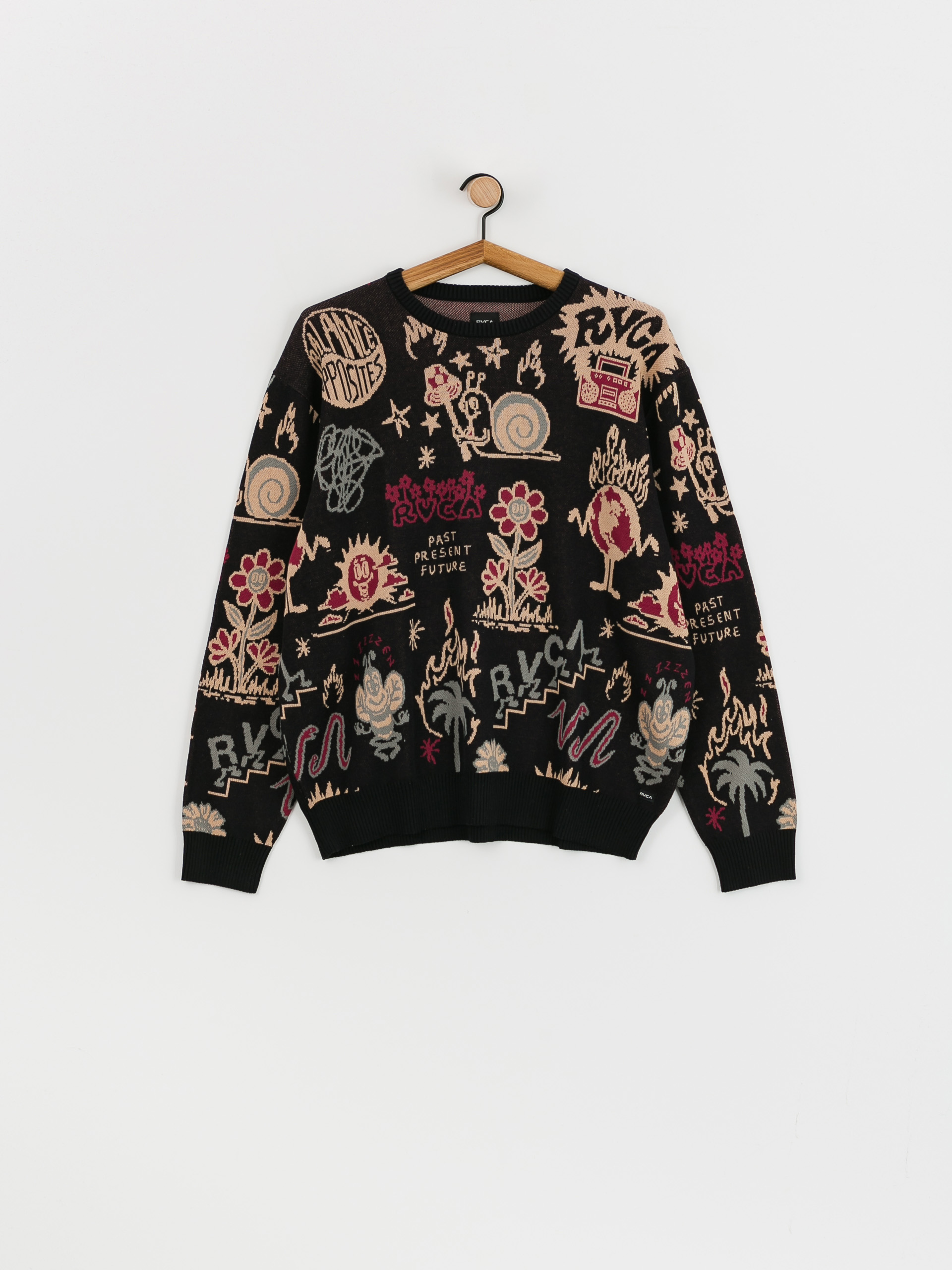 Mikina RVCA Scattered Crew Sweater (pirate black)