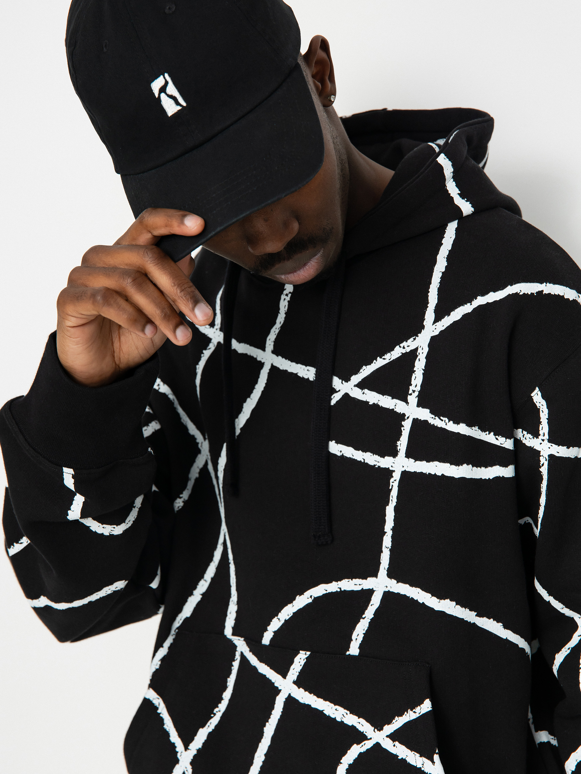 Mikina s kapucňou Poetic Collective Doodle Pattern HD (black)