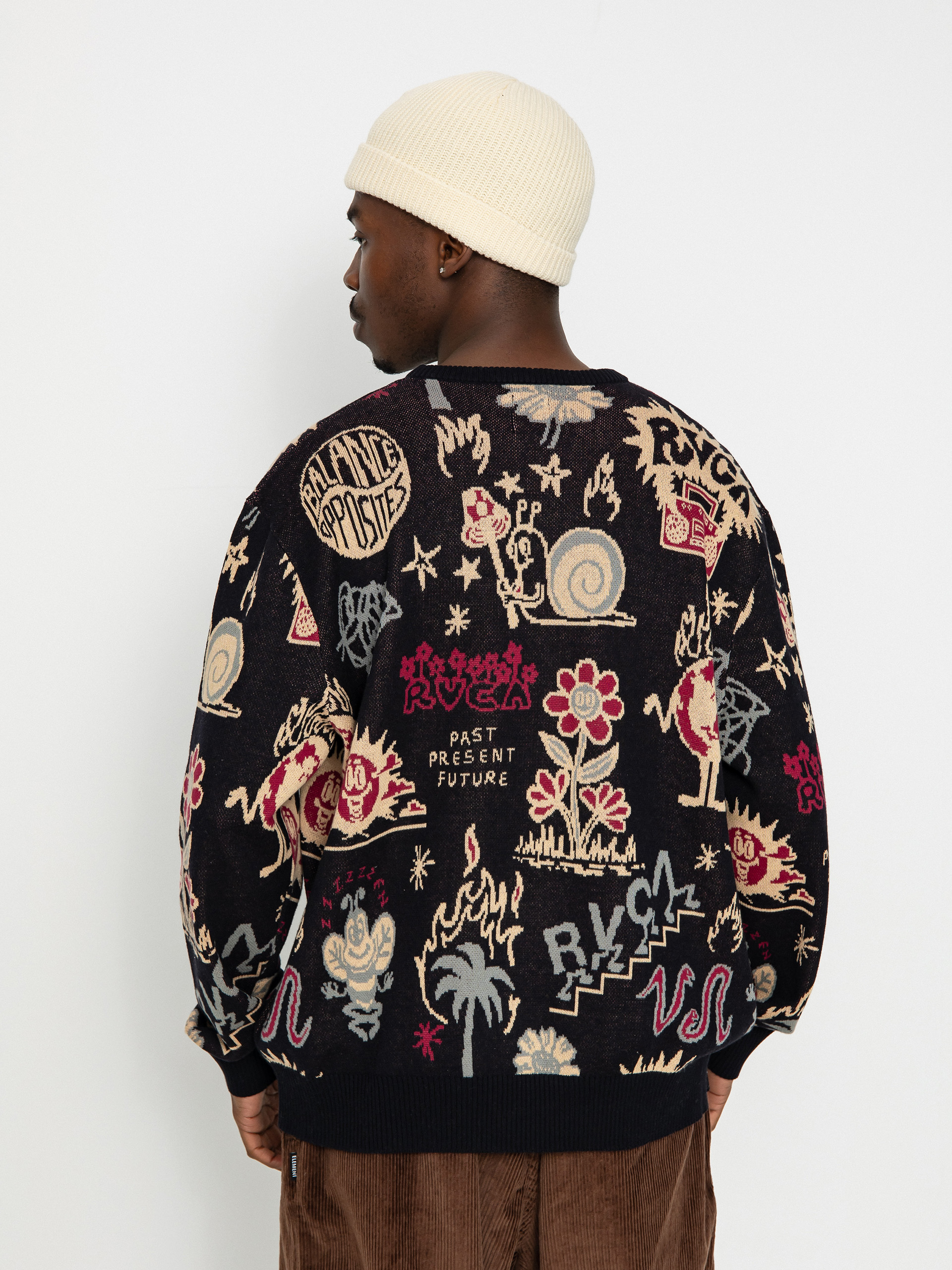 Mikina RVCA Scattered Crew Sweater (pirate black)