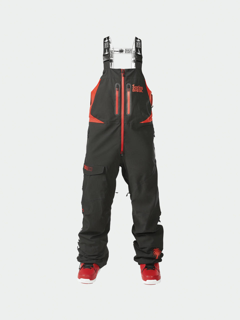 Pánske Snowboardové nohavice ThirtyTwo Springbreak Bib (red/black)