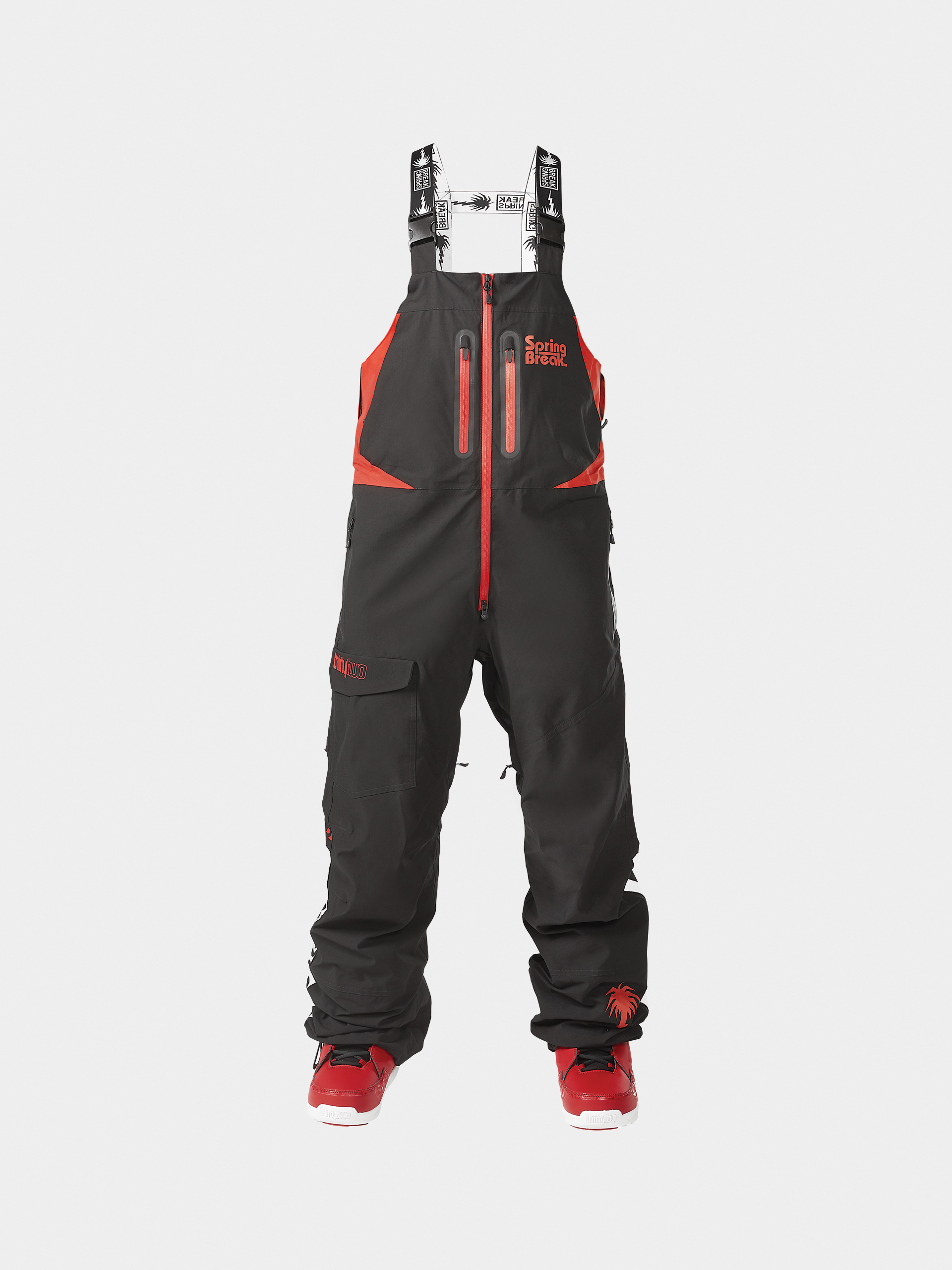 Pánske Snowboardové nohavice ThirtyTwo Springbreak Bib (red/black)