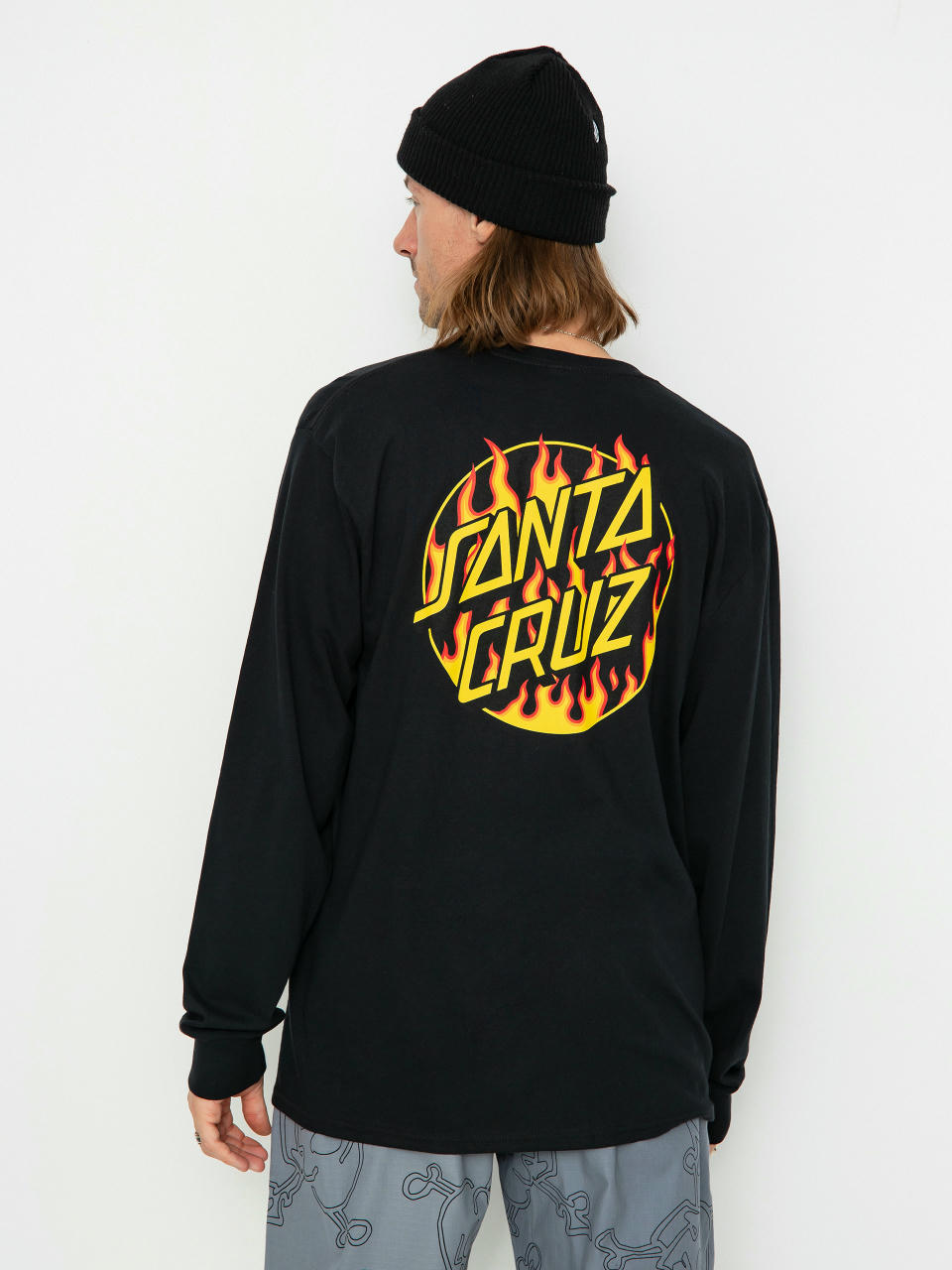 Triko Santa Cruz X Thrasher Flame Dot (black)