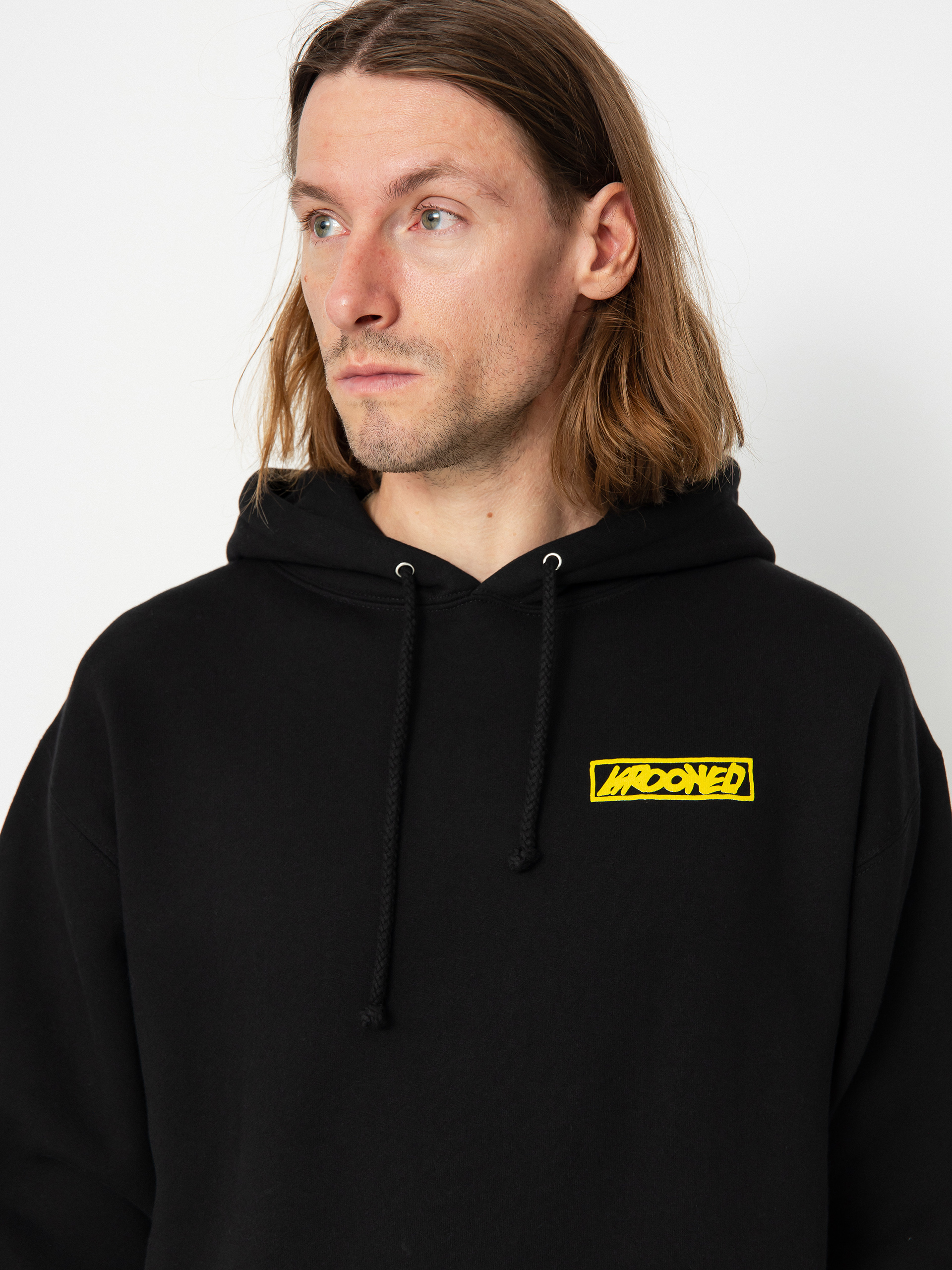 Mikina s kapucňou Krooked Moonsmile Raw HD (black/yellow)