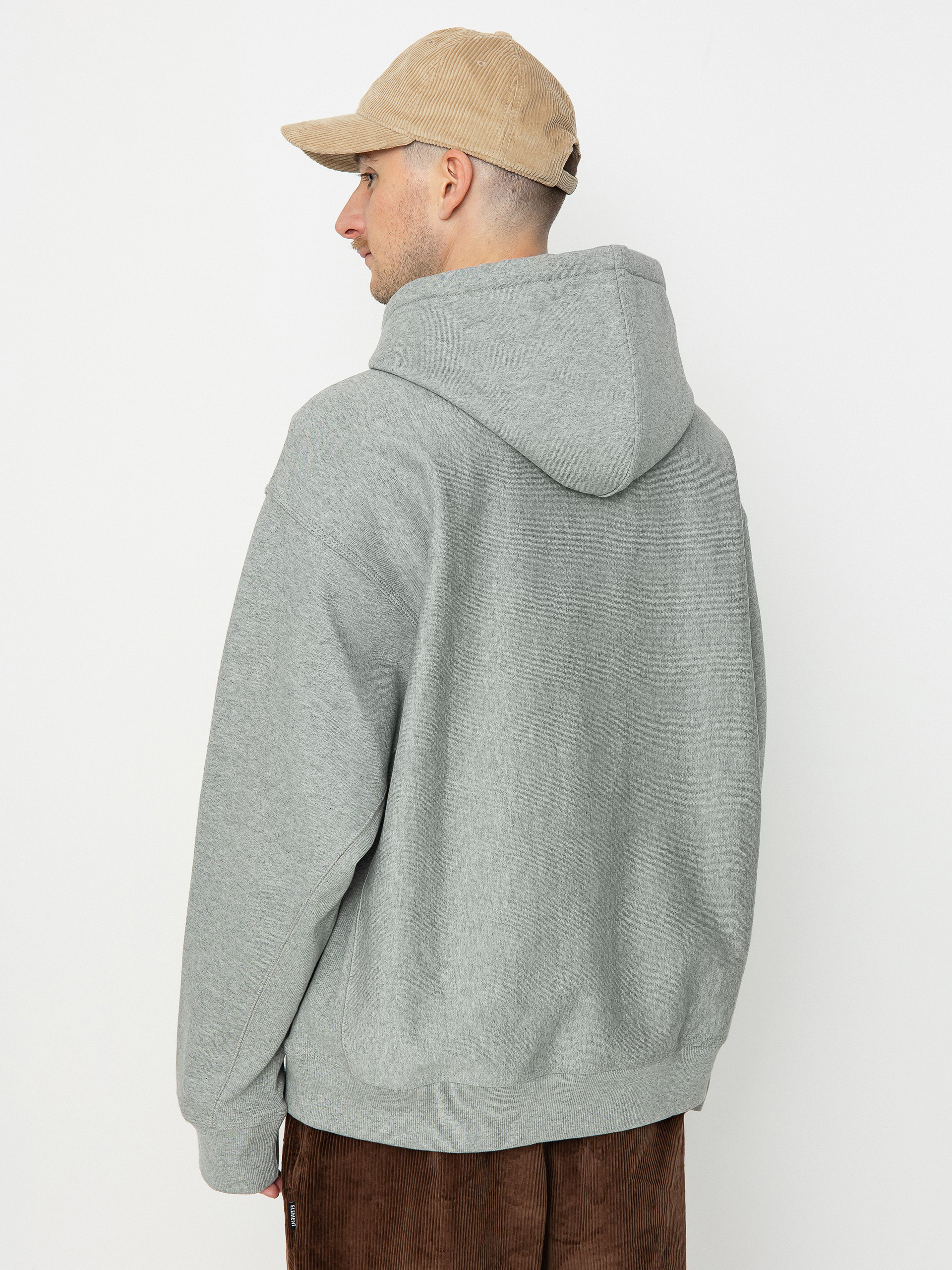 Mikina s kapucňou Carhartt WIP American Script HD (grey heather)
