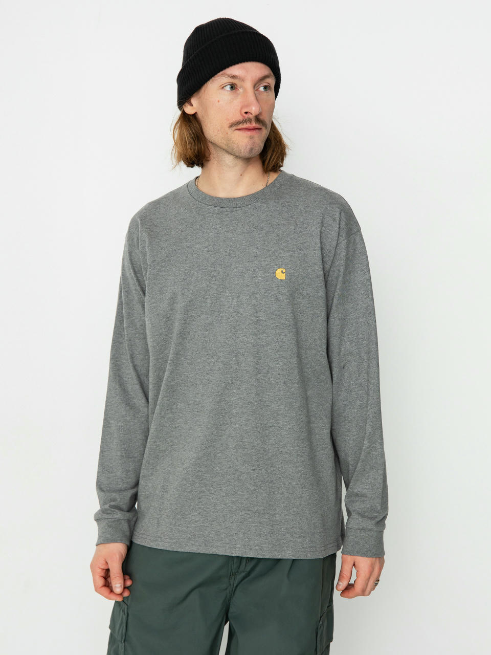 Triko Carhartt WIP Chase (dark grey heather/gold)