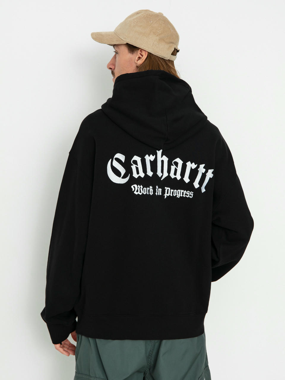 Mikina s kapucňou Carhartt WIP Onyx Script HD (black/white)