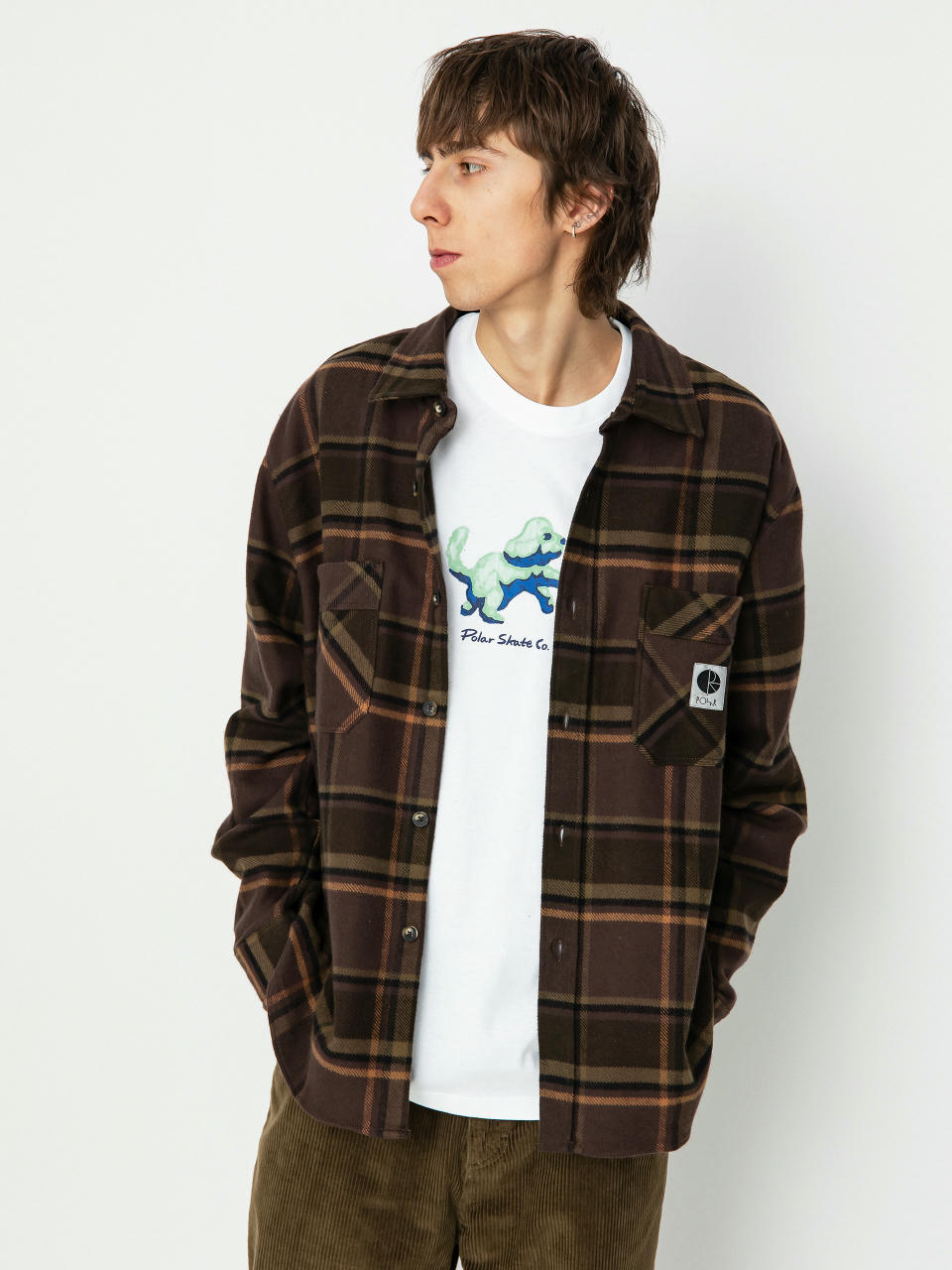 Košeľa Polar Skate Mike Flannel (brown/mauve)