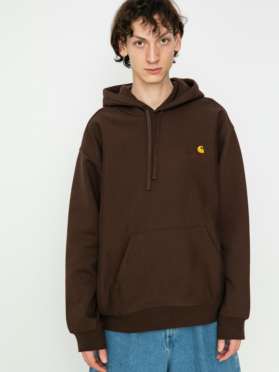 Mikina s kapucňou Carhartt WIP American Script HD (tobacco)