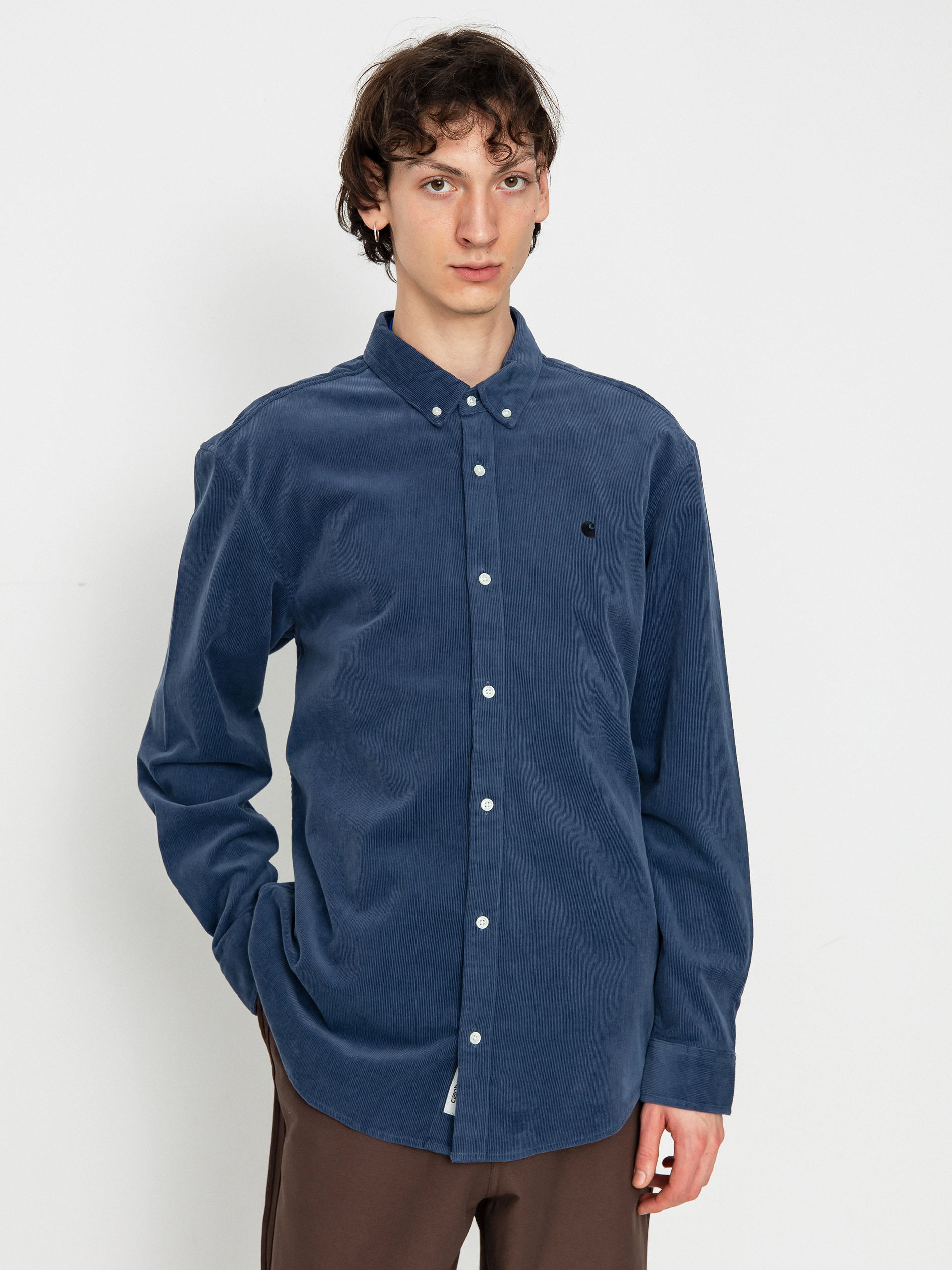 Košeľa Carhartt WIP Madison Fine Cord (hudson blue/black)