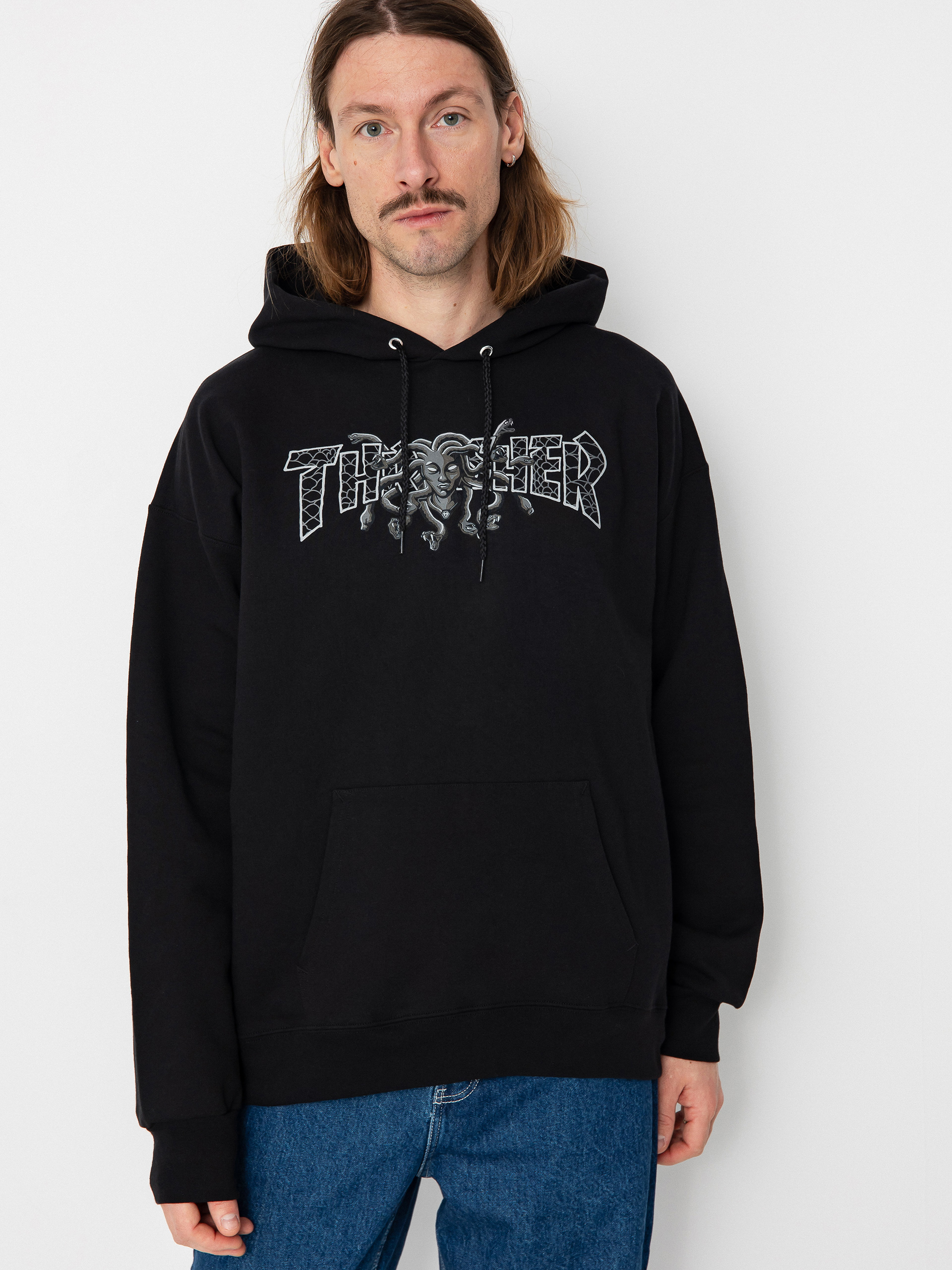 Mikina s kapucňou Thrasher Medusa HD (black)